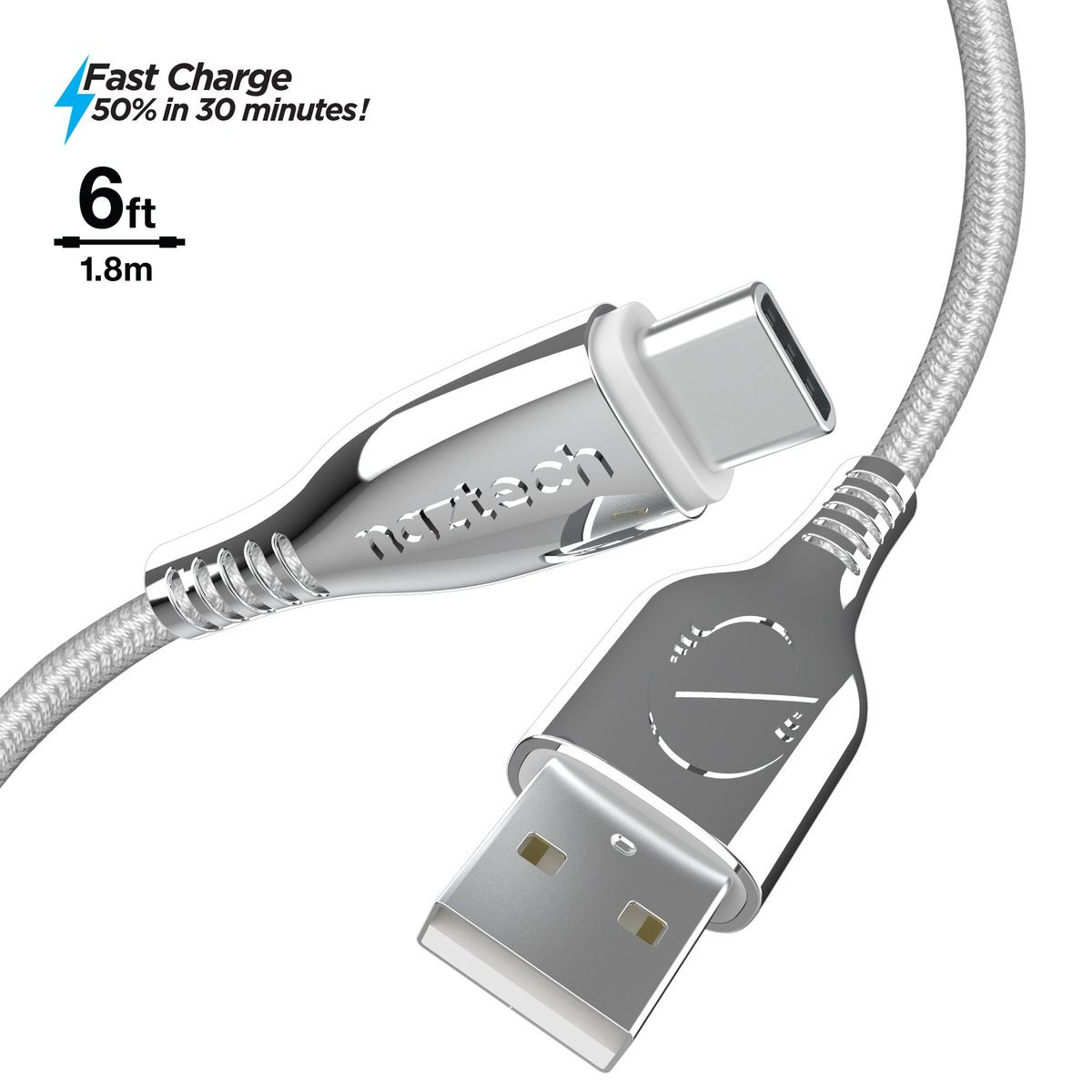 Titanium USB  to USB-C Braided Cable product image