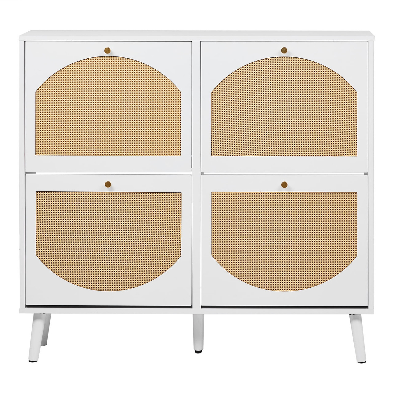 Rattan Shoe Cabinet with 4 Flip Drawers product image