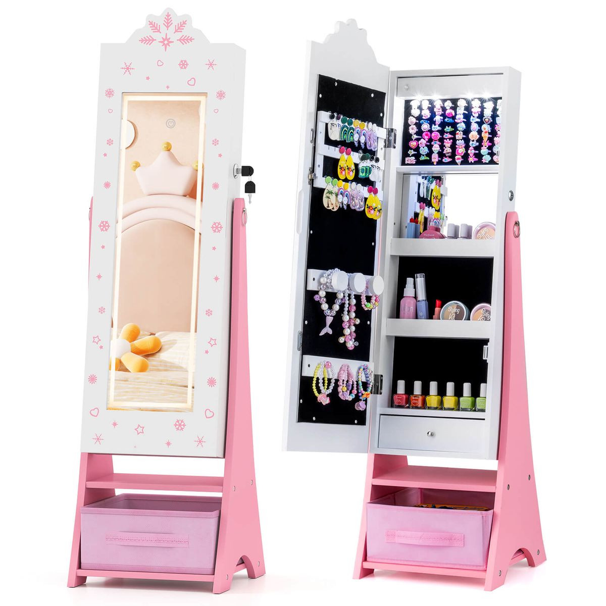 Kids' Jewelry Armoire with Lighted Full Length Mirror product image