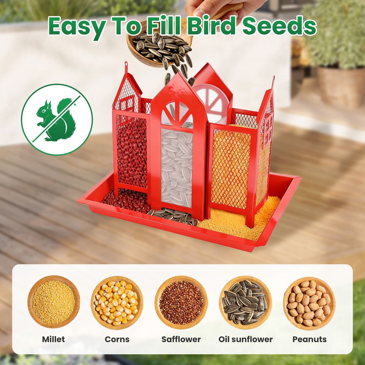 Metal Hanging Barn Bird Feeder House  product image
