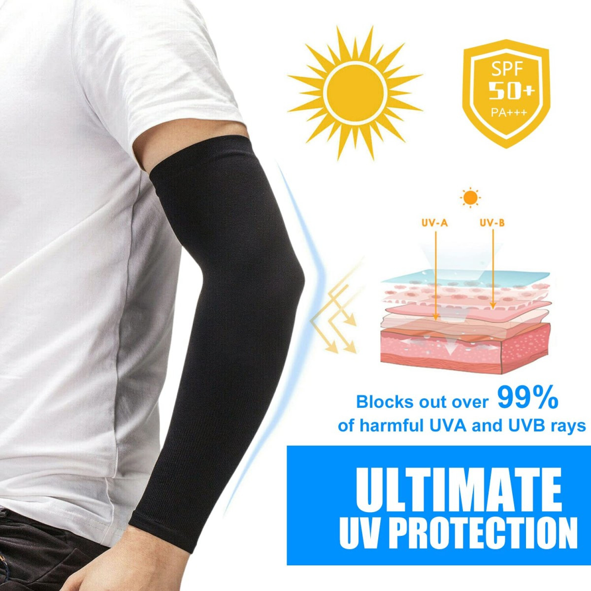 Ice Silk Sun Protection Arm Sleeves (3-Pack) product image