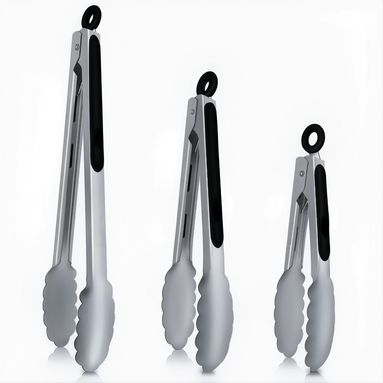 Stainless Steel Kitchen Tongs (3-Pack) product image