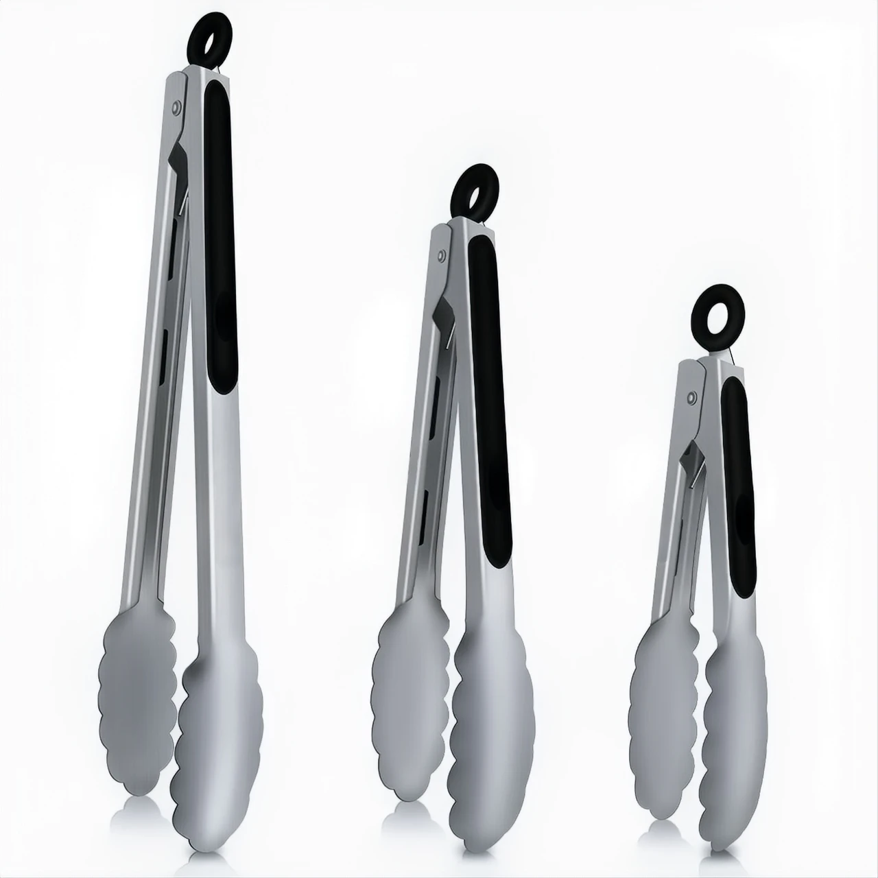 Stainless Steel Kitchen Tongs (3-Pack) product image
