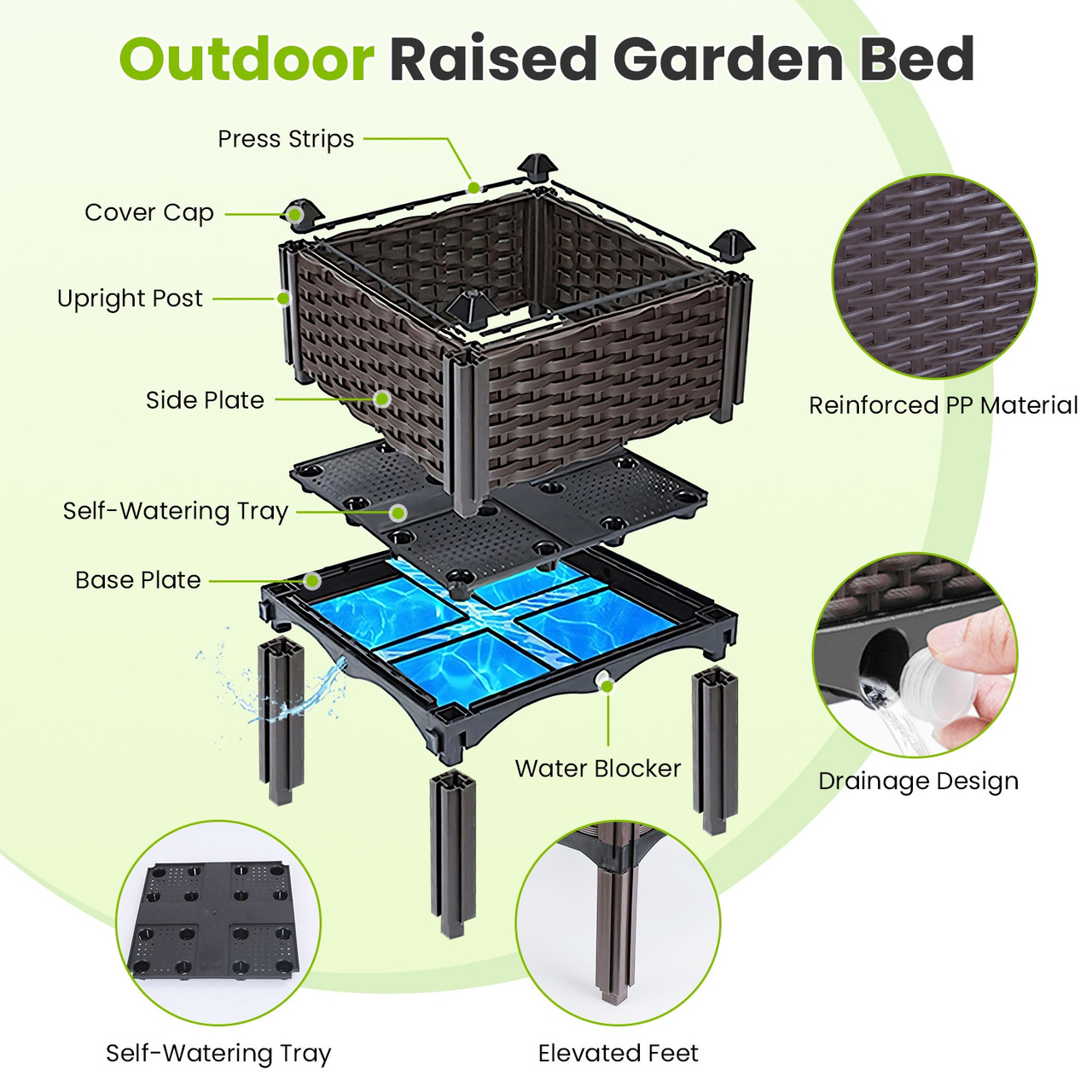 Outdoor Elevated Raised Garden Bed  product image