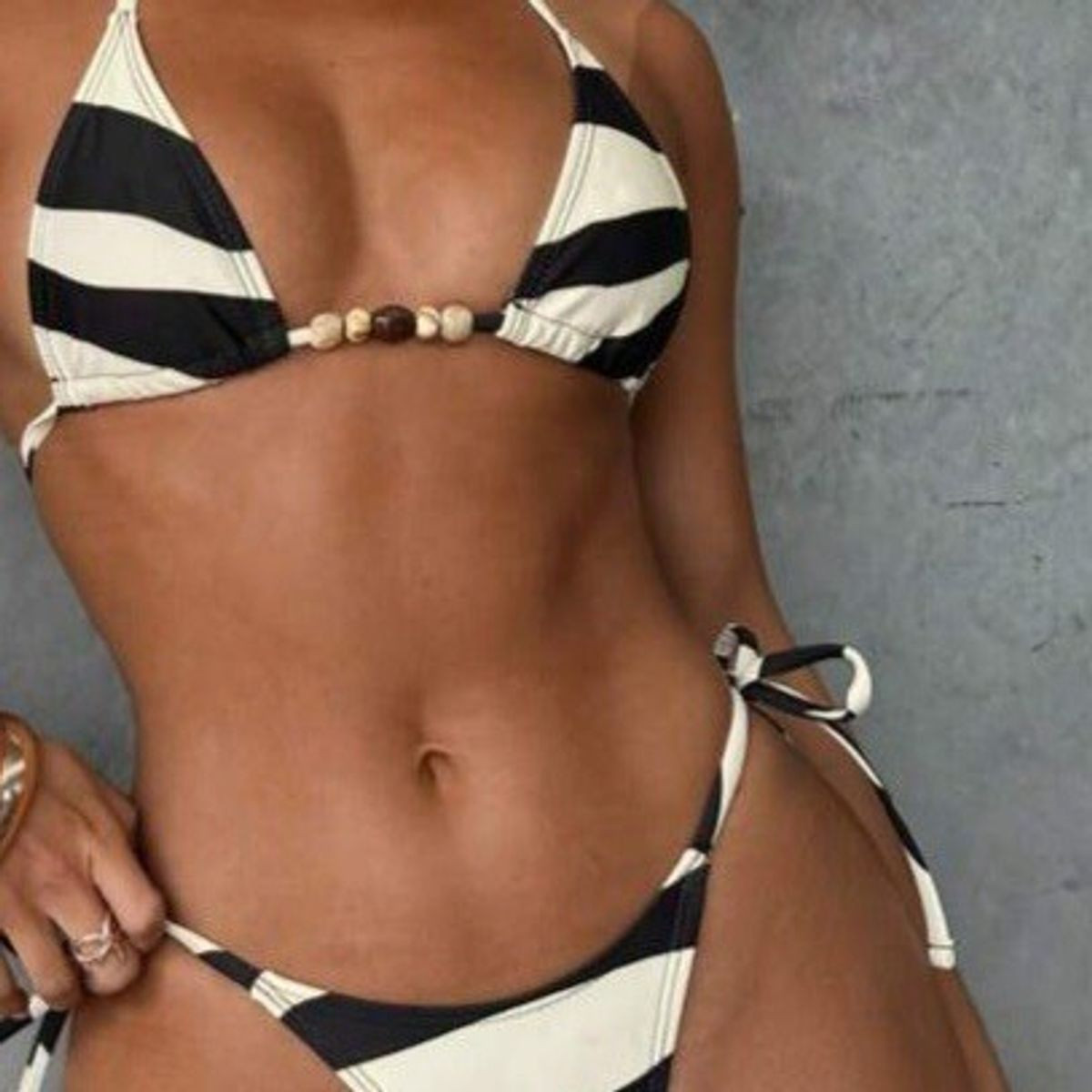 Women's Striped Halter Bikini Set product image