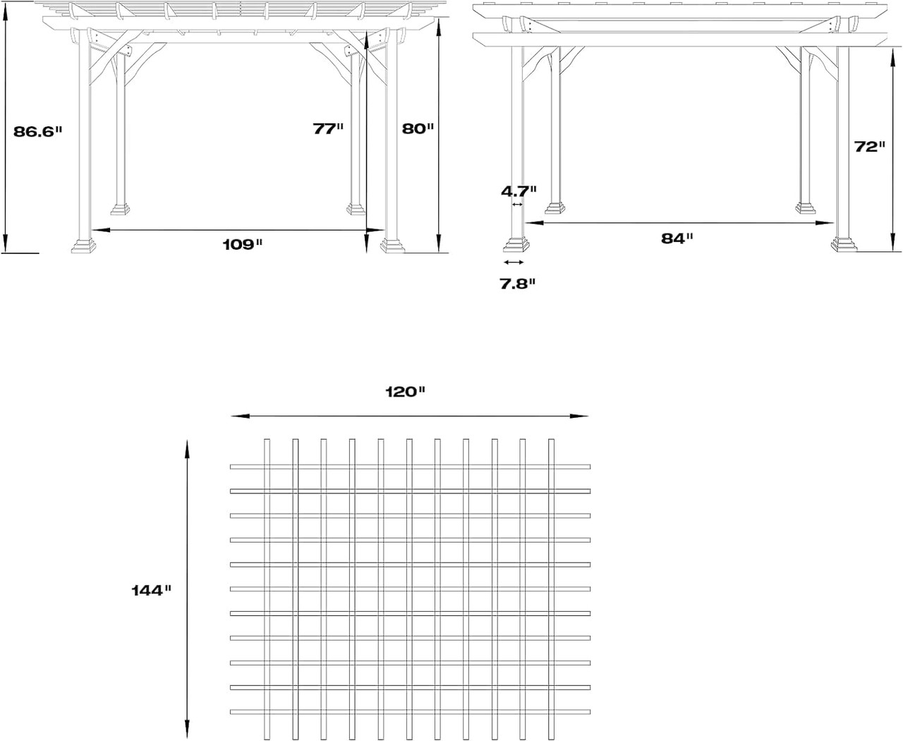 12'x10' Mirador Outdoor Pergola product image