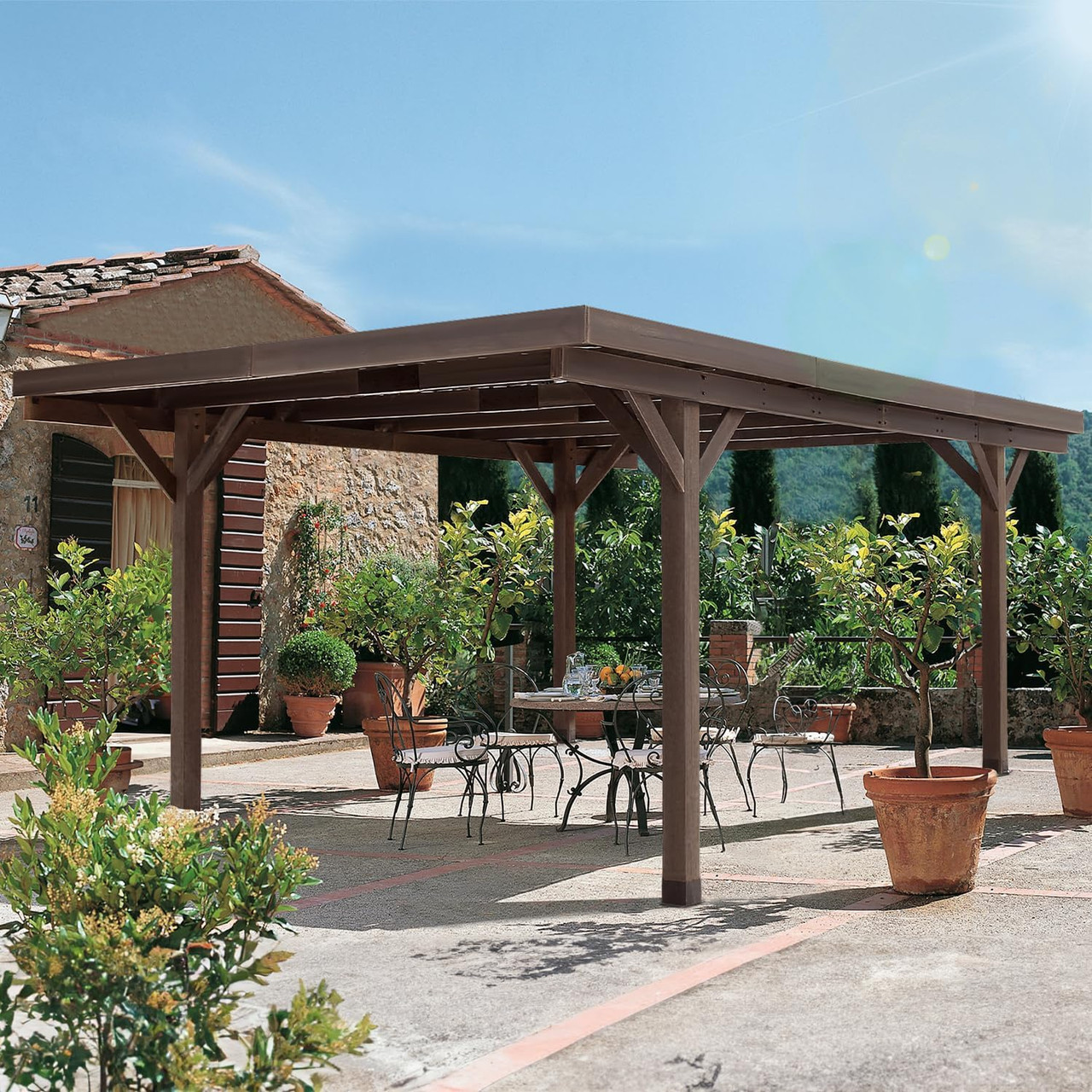 17ft x 12ft All Cedar Wooden Gazebo Pavilion product image