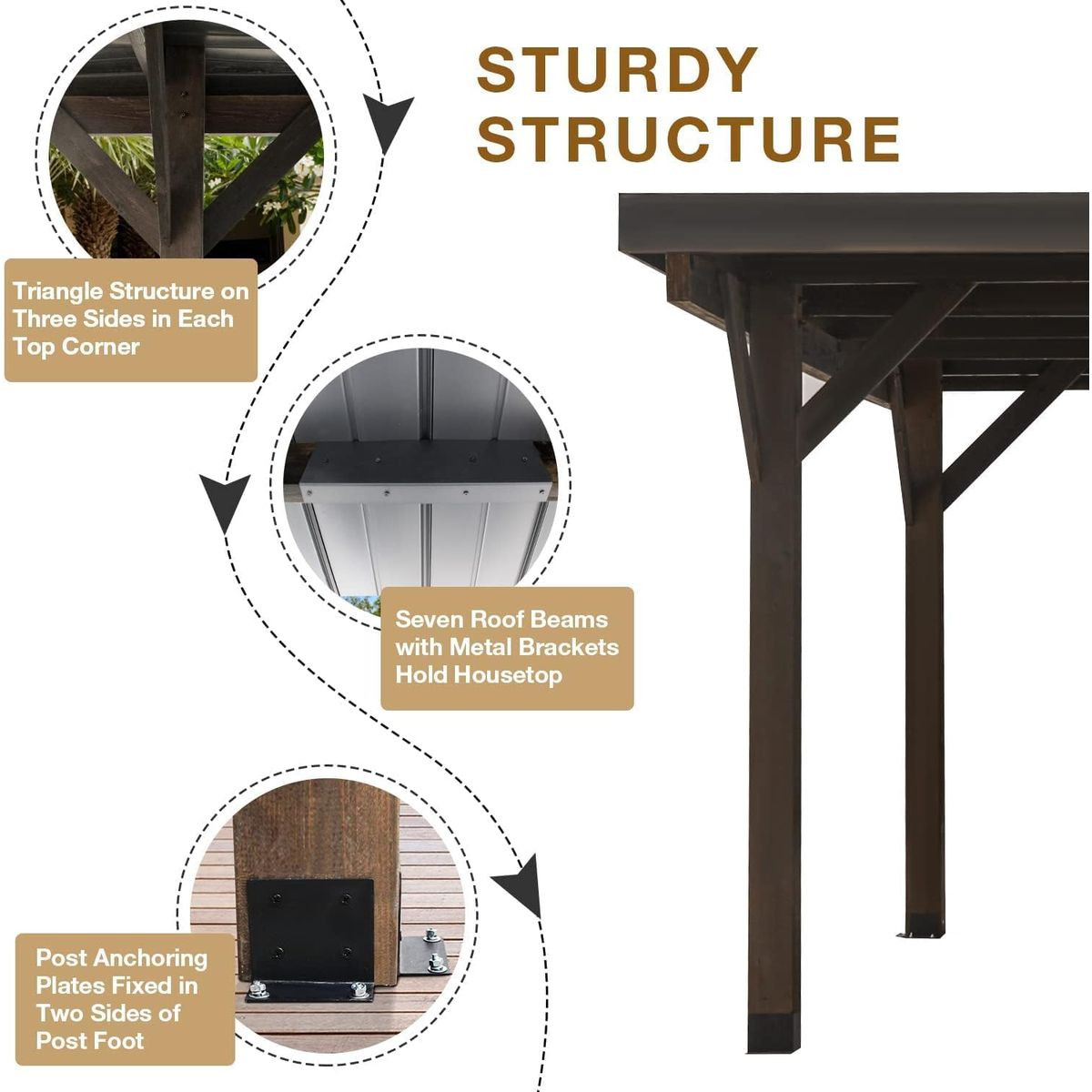17ft x 12ft All Cedar Wooden Gazebo Pavilion product image