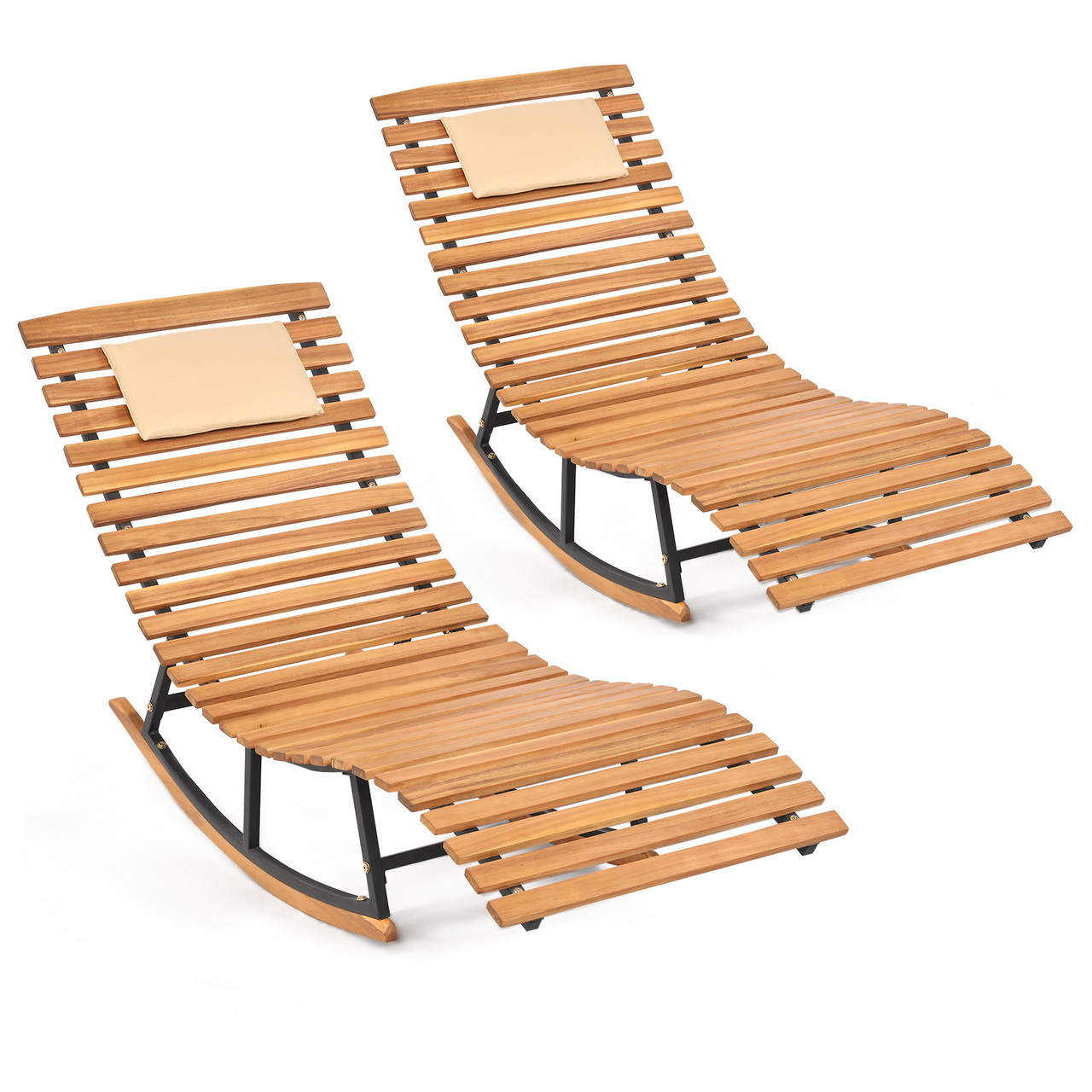 Patio Acacia Wood Rocking Chaise (1- or 2-Pack) product image