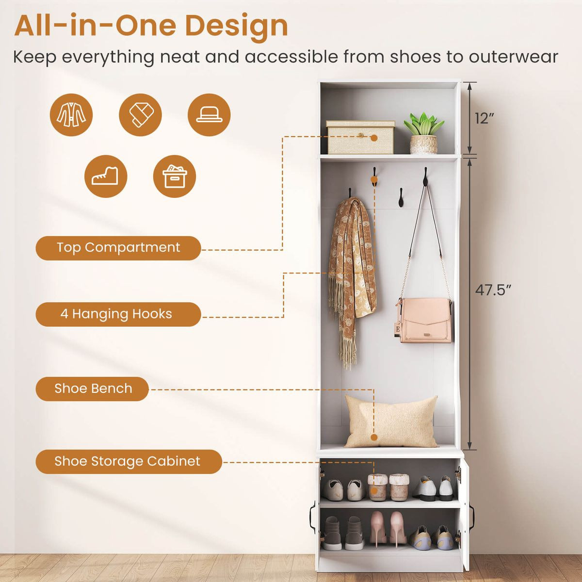 Hall Tree with Bench Storage  product image
