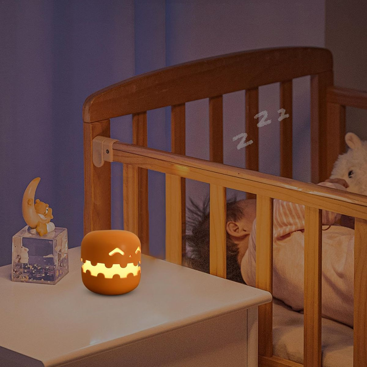 Halloween Pumpkin Night Light, New Jack-O-Lantern Night Light With Press Switch,Cute Creative Pumpkin Lamp For Table Desk Bedroom Decor Gift product image