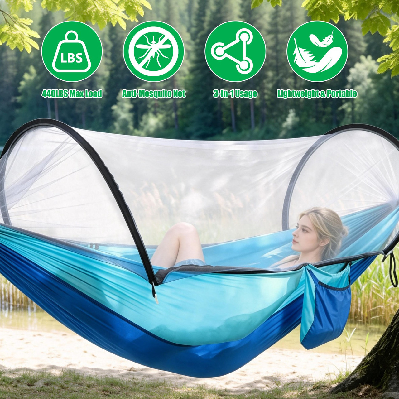 Portable Camping Hammock with Mosquito Net product image
