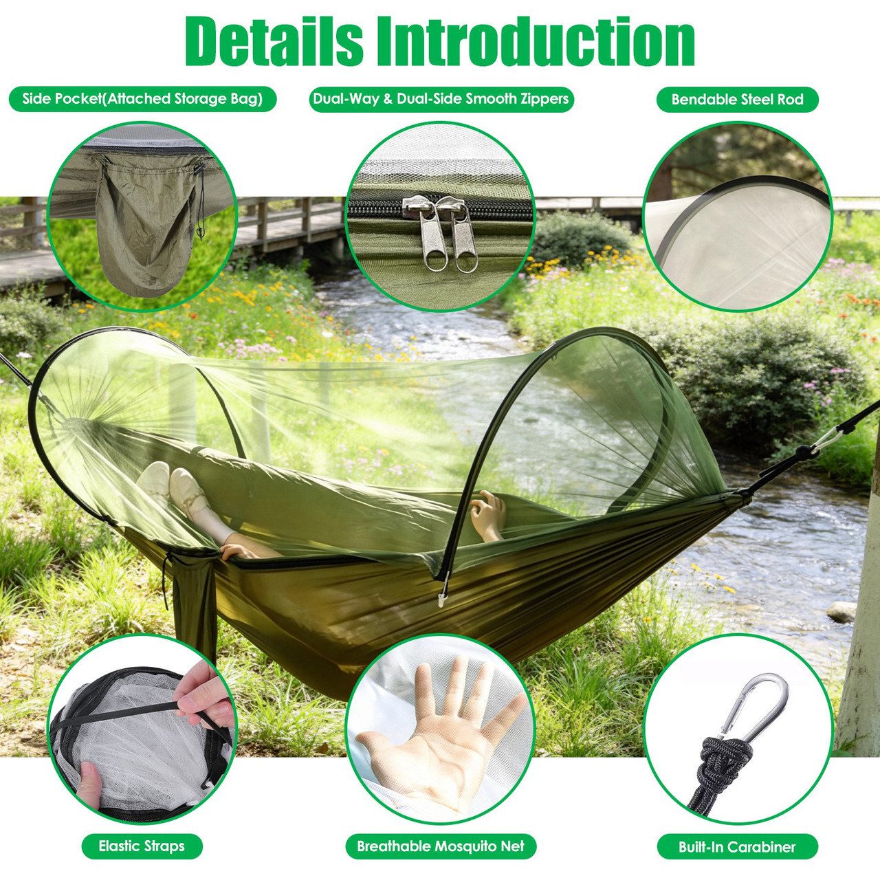 Portable Camping Hammock with Mosquito Net product image