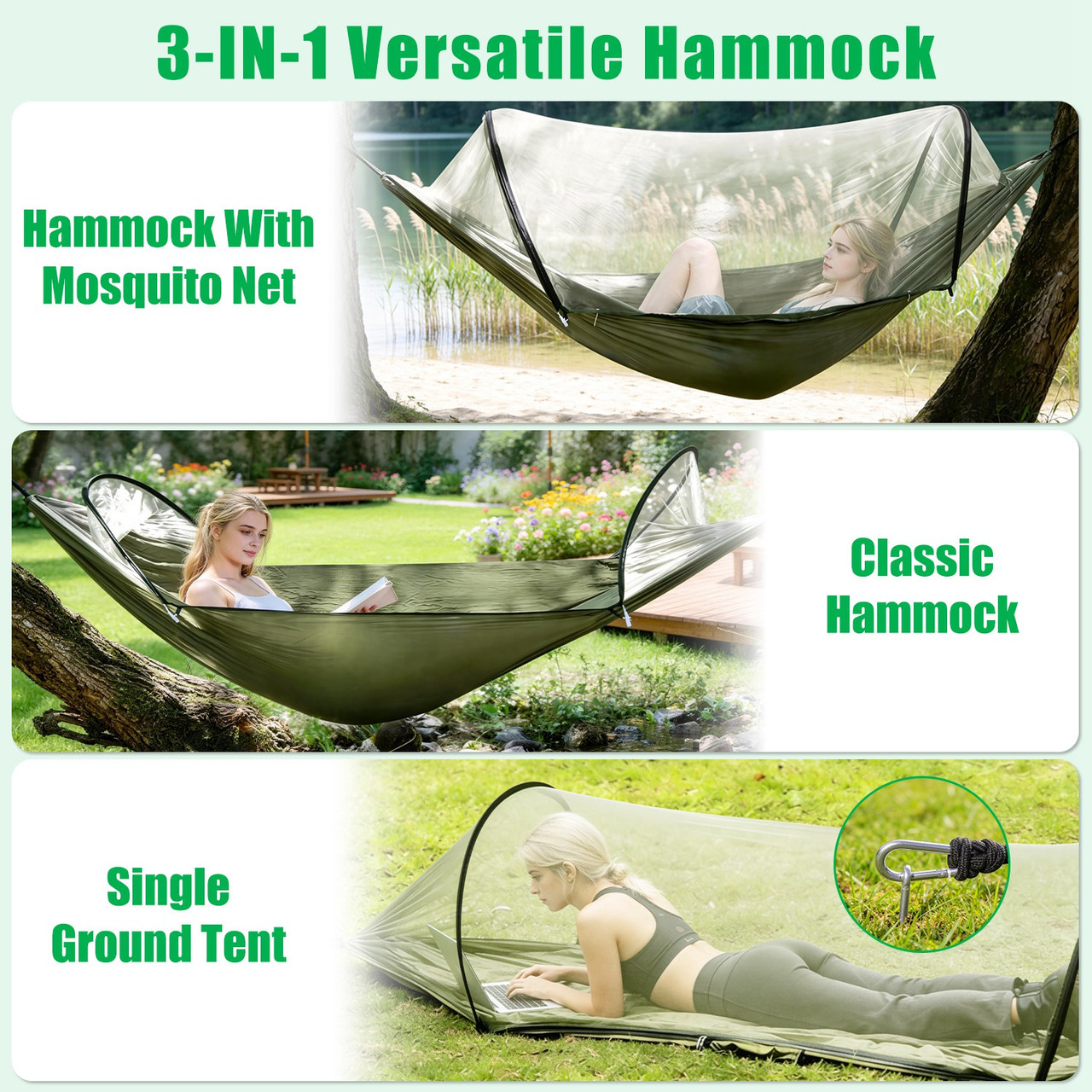 Portable Camping Hammock with Mosquito Net product image