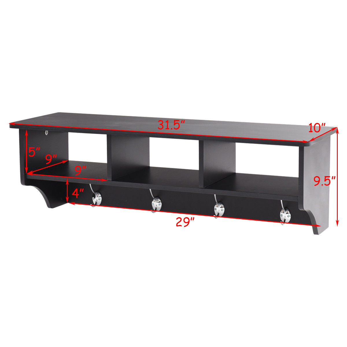 Wall-Mounted Wooden Hanging Coat Rack Organizer product image