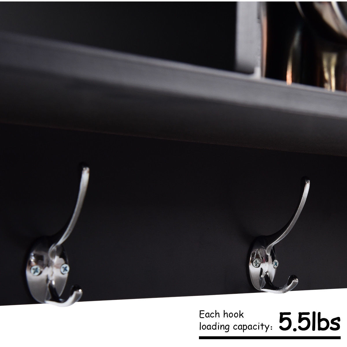 Wall-Mounted Wooden Hanging Coat Rack Organizer product image