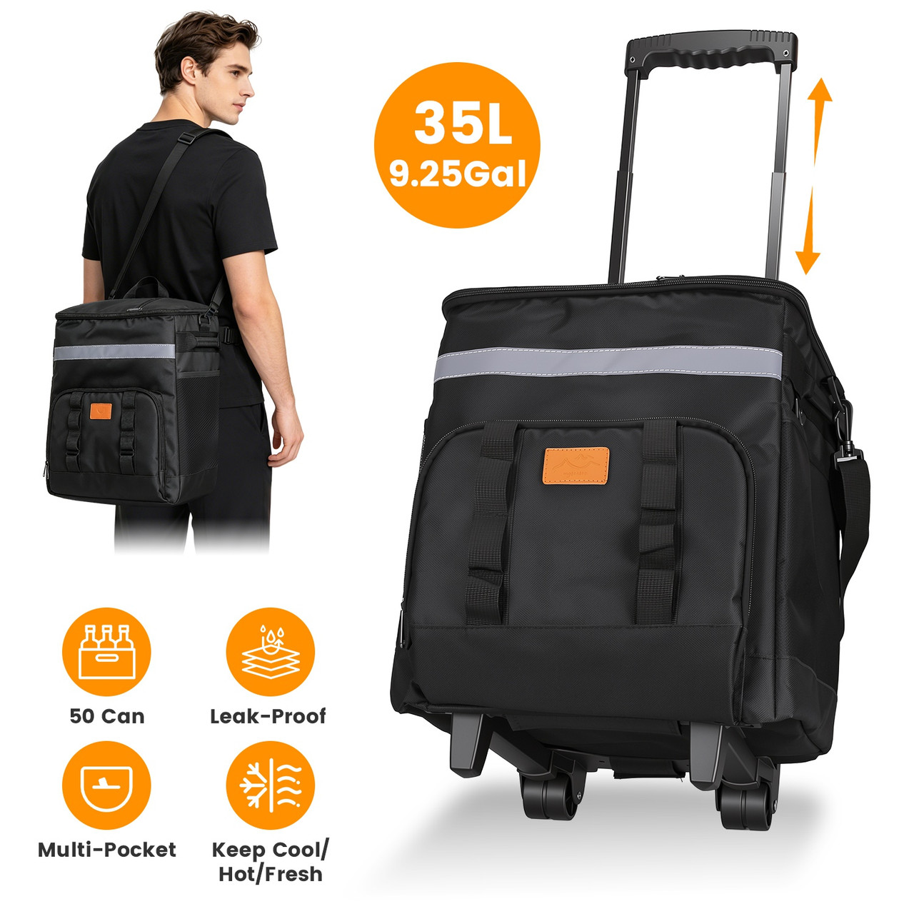 Rolling Cooler Bag with Shoulder Strap product image