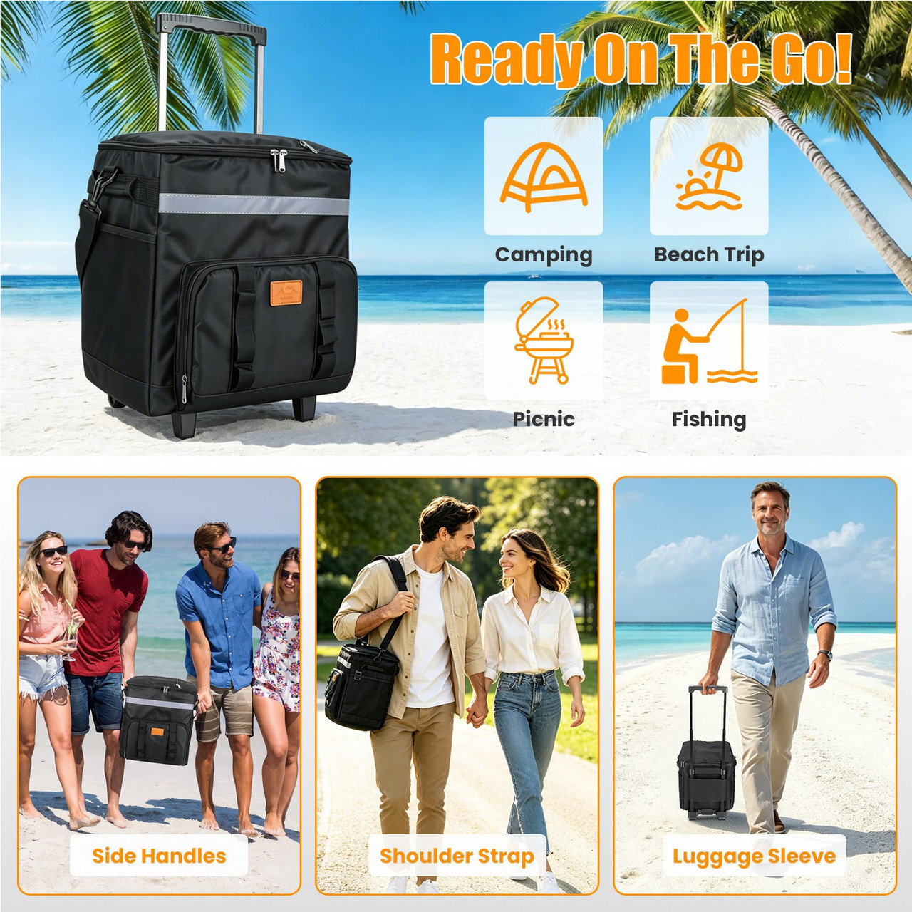 Rolling Cooler Bag with Shoulder Strap product image