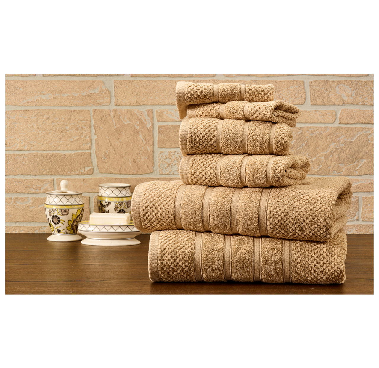 Bibb Home 100% Egyptian Cotton 6-Piece Towel Set product image