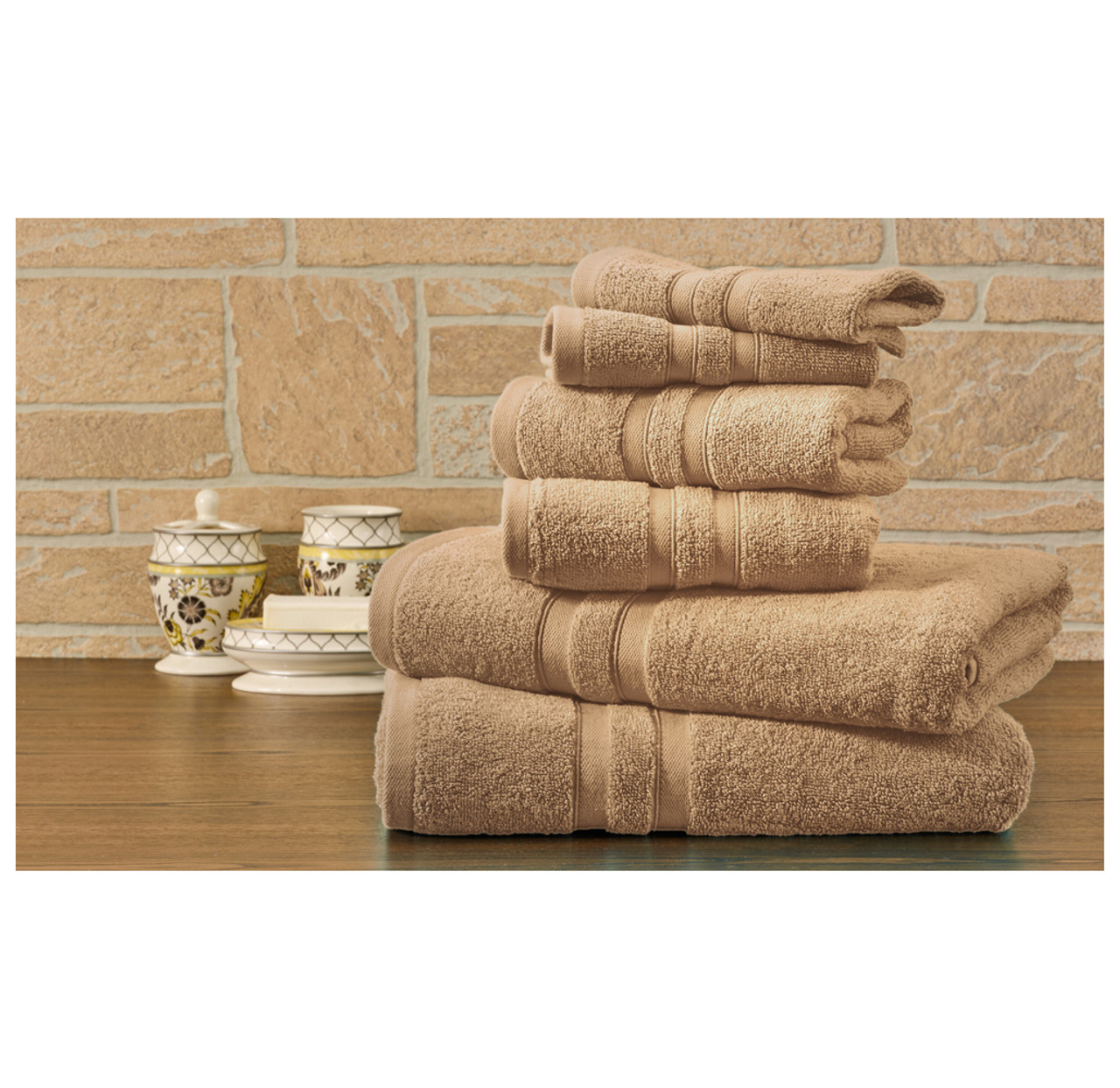 Bibb Home 100% Egyptian Cotton 6-Piece Towel Set product image