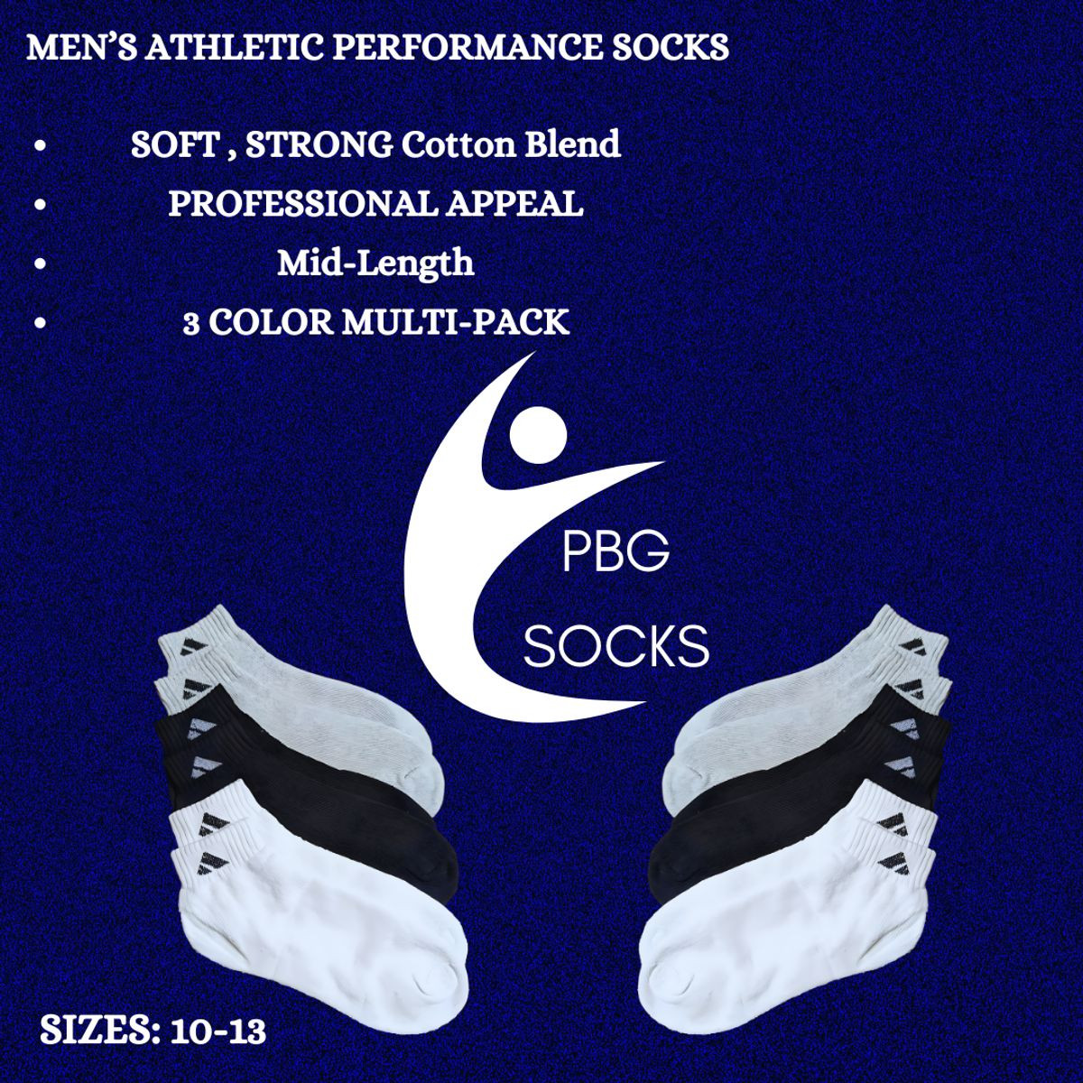 Mid Length Athletic Performance Socks (6-Pairs) product image