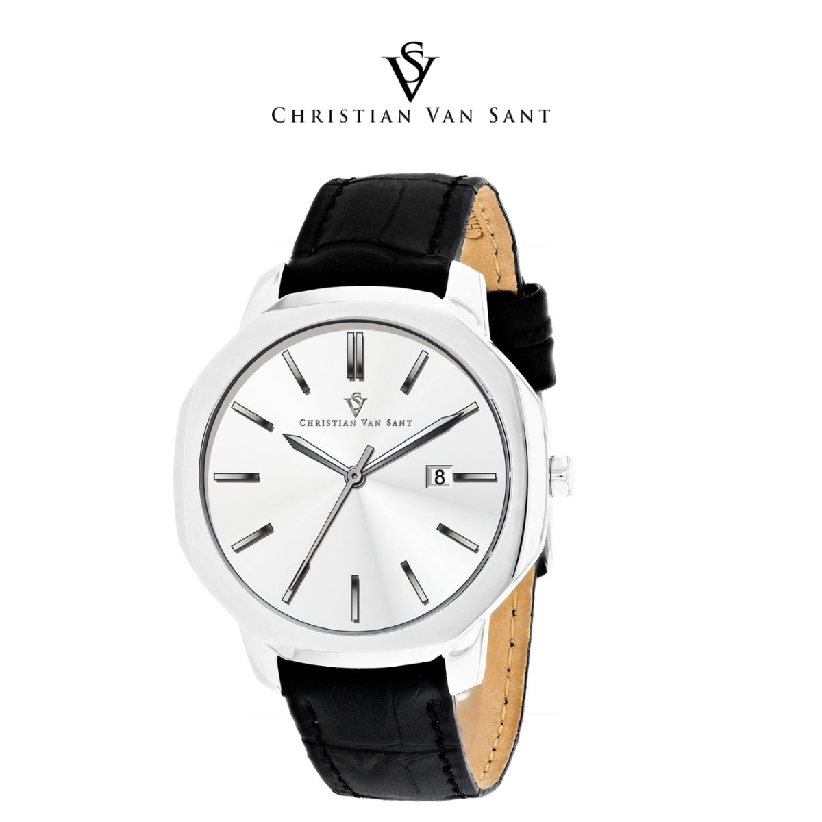 Christian Van Sant Men's Octavius Slim Silver Dial Watch product image