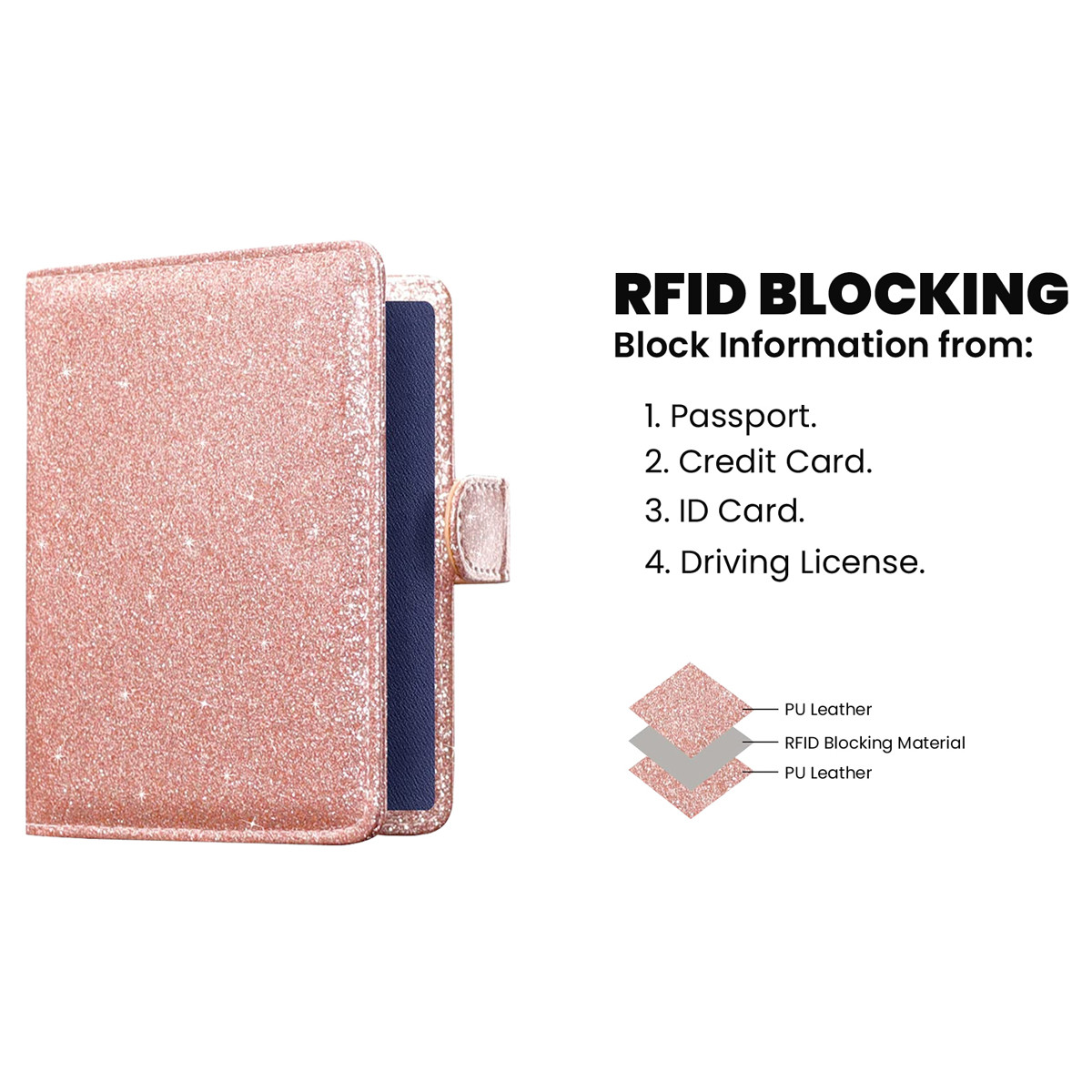 Multi Function Glitter Bling RFID Passport Organizer product image