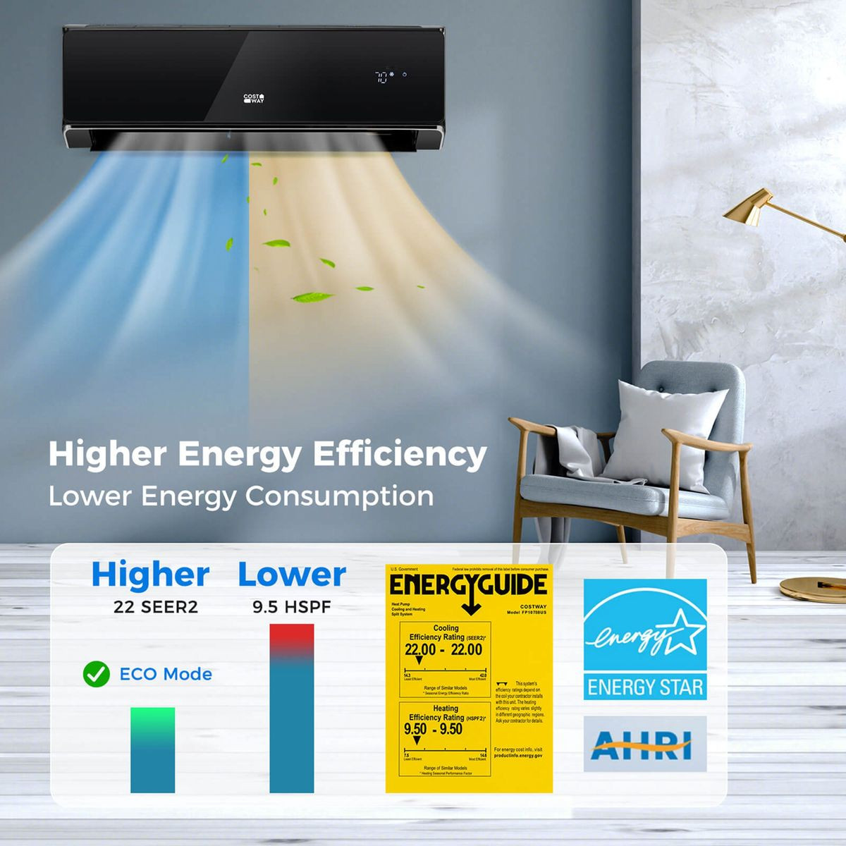Wi-Fi  Enabled Mini Split Air Conditioner and Heater product image