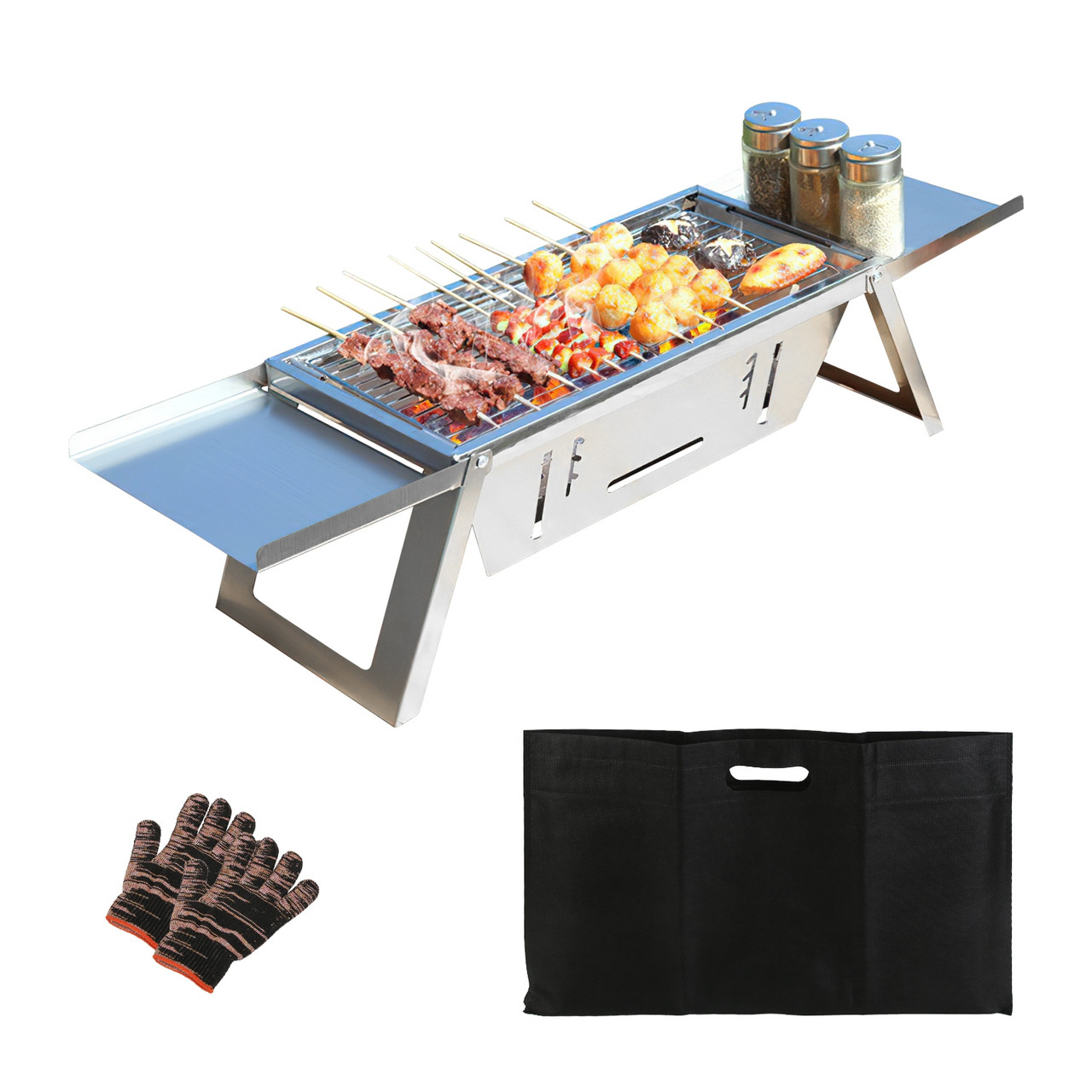 3‑in‑1 Portable Charcoal Grill product image
