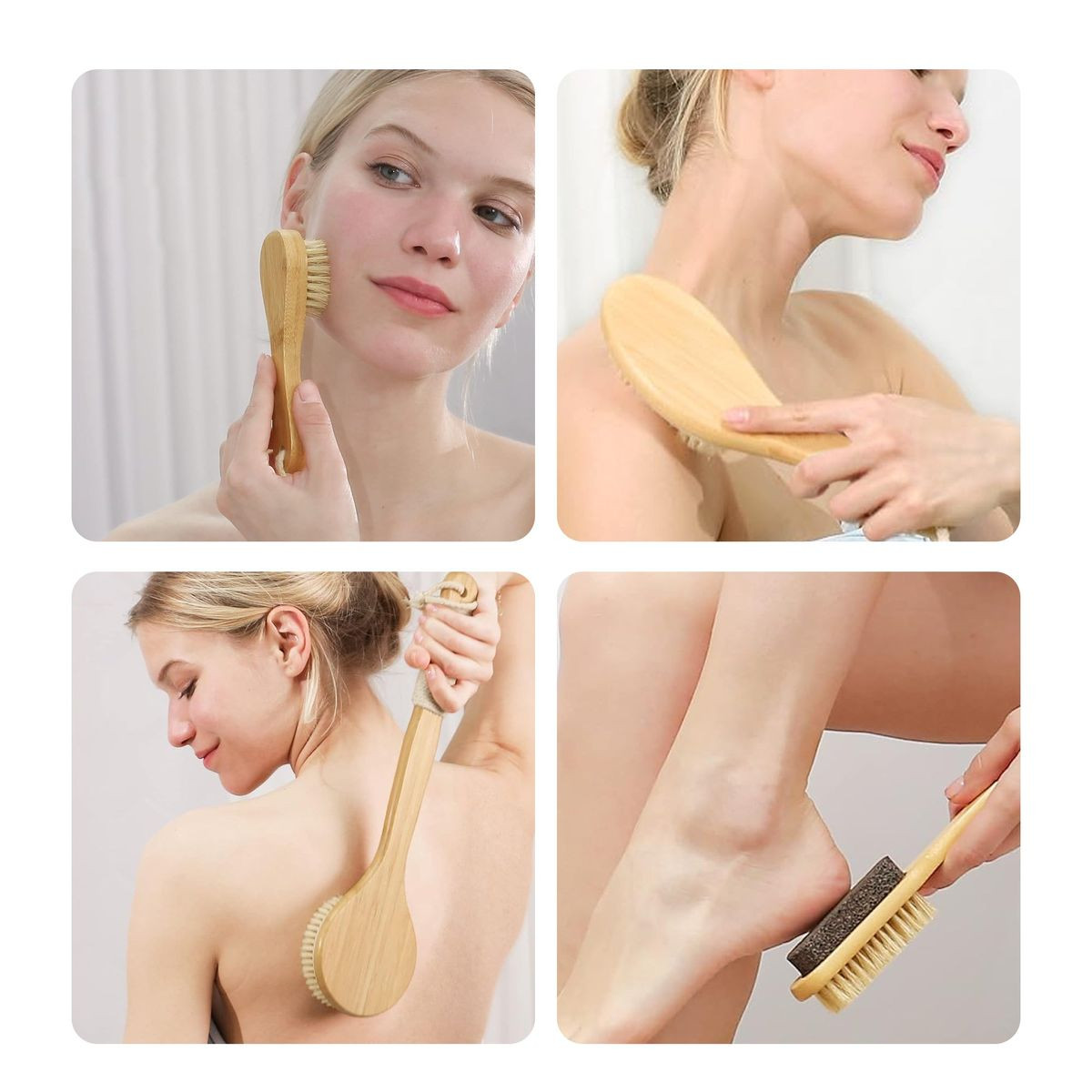 Natural Bristle Shower Body Brush (Set of 4) product image
