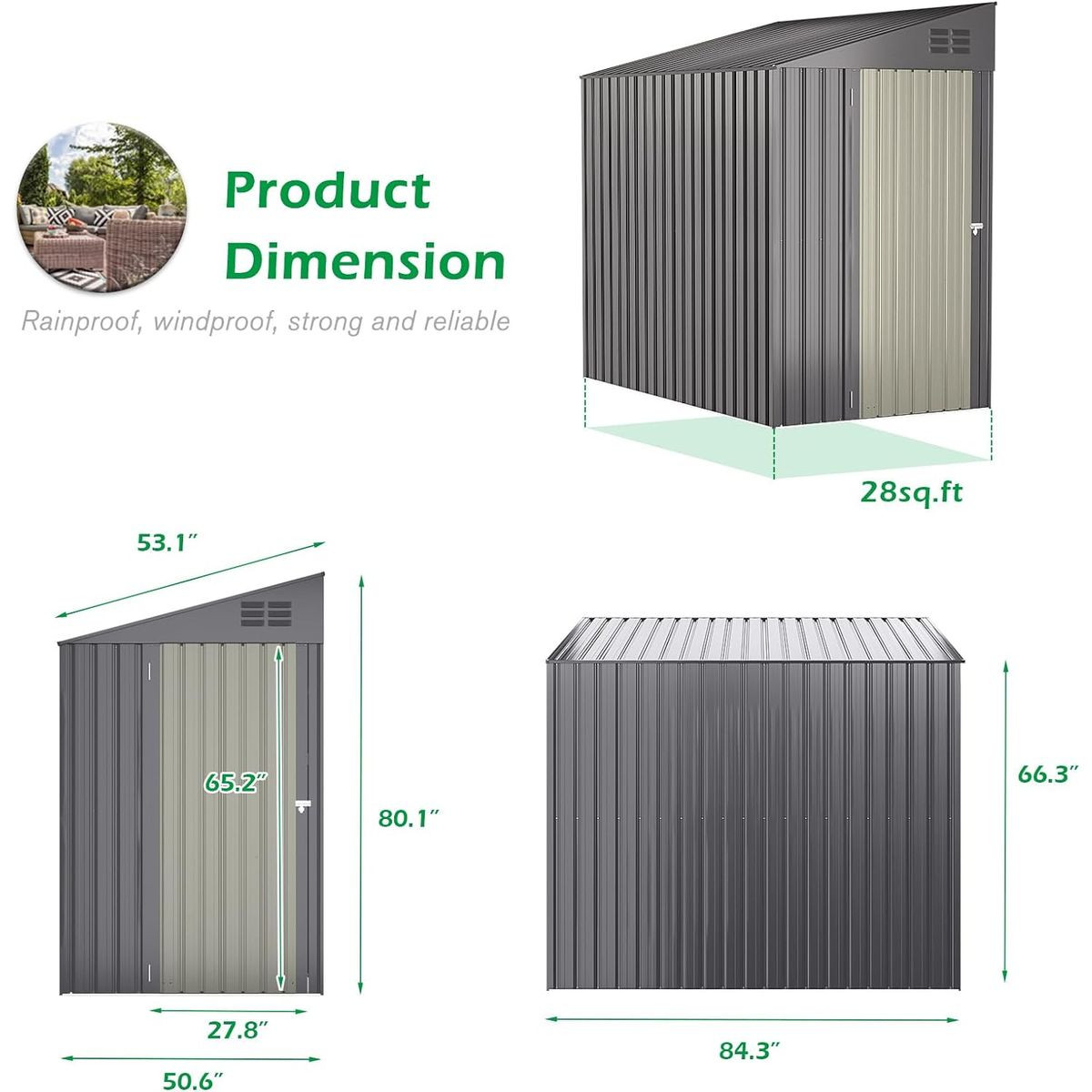 4.2" x 7" Outdoor Storage Shed  product image