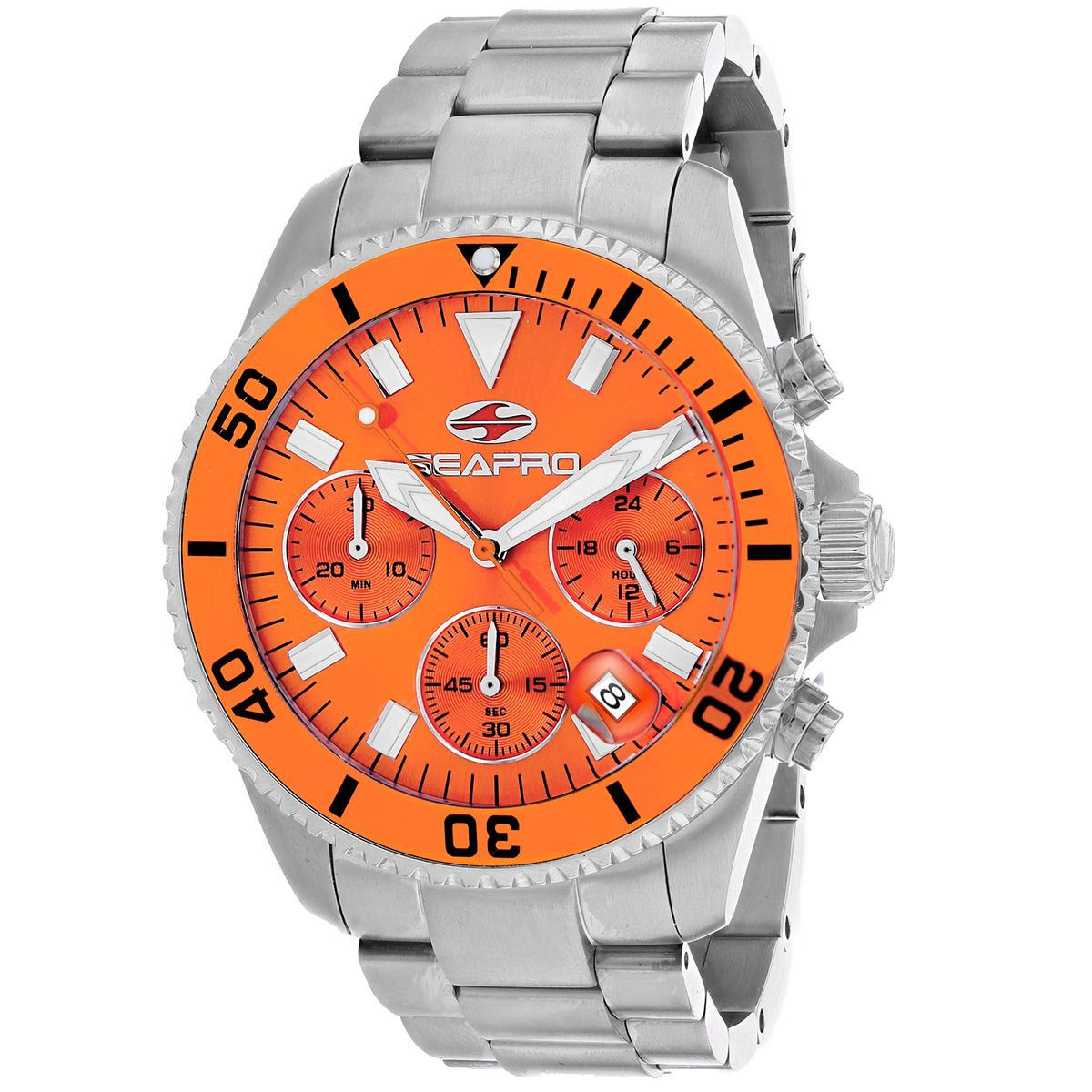 Seapro Men's Scuba 200 Chrono Orange Dial Watch product image