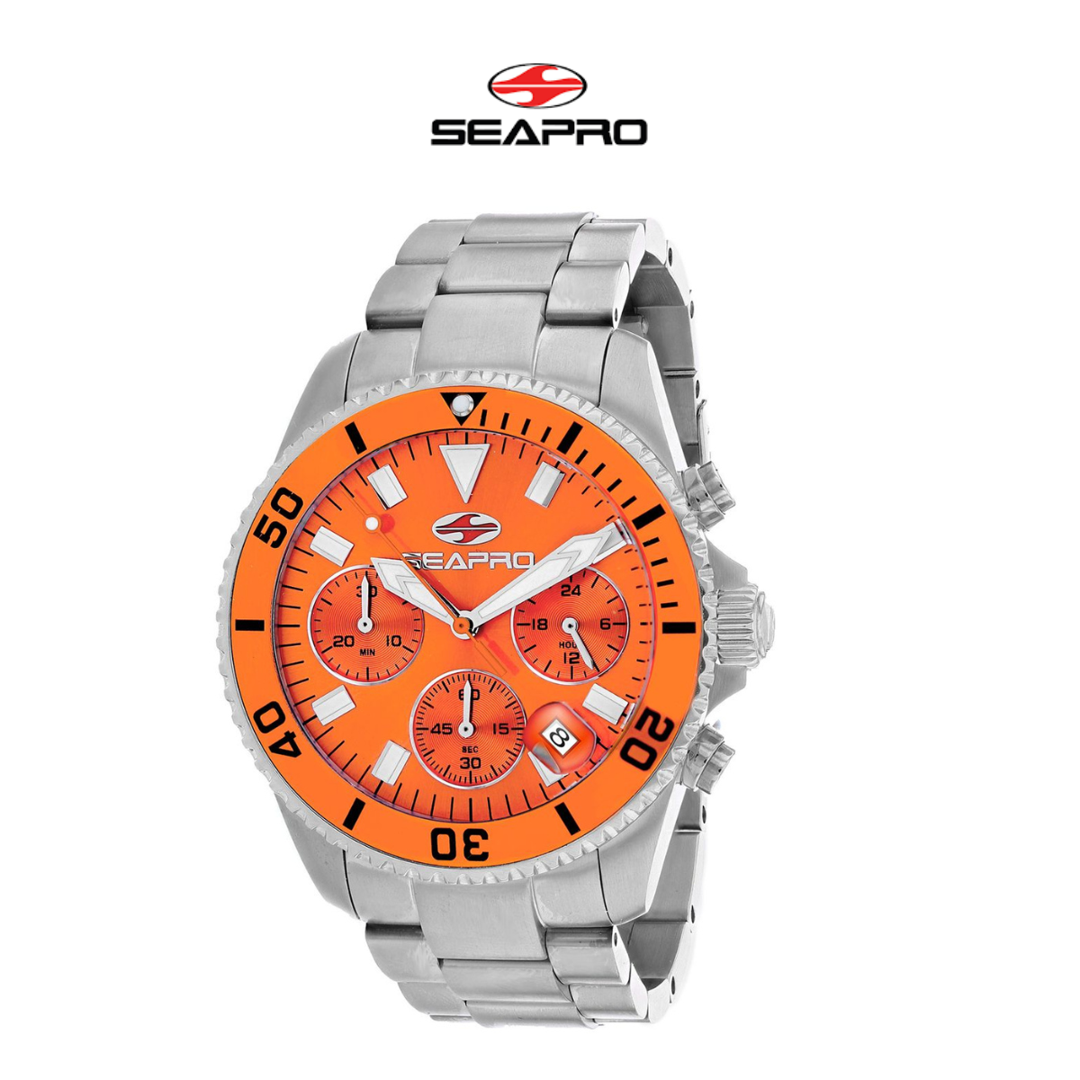 Seapro Men's Scuba 200 Chrono Orange Dial Watch product image