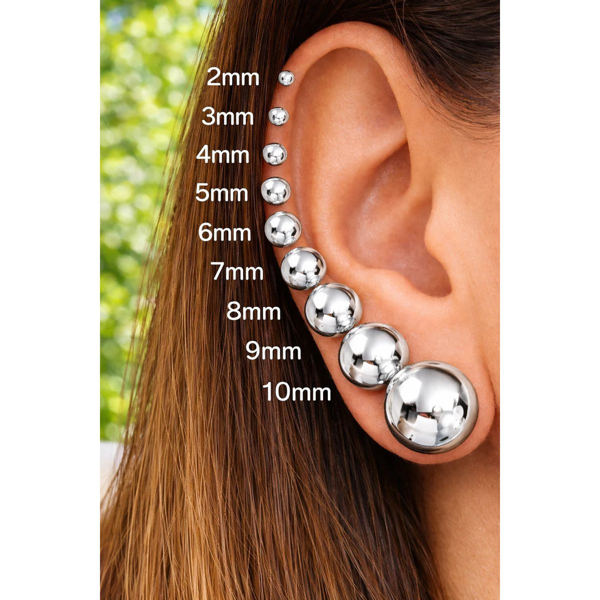 14K White Gold Filled Ball Stud Earrings product image