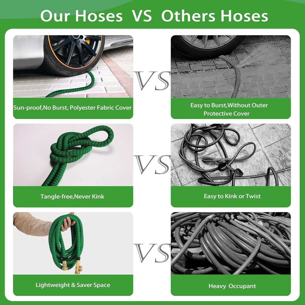 Expandable Flexible Garden Hose with 10 Function Spray Nozzle product image