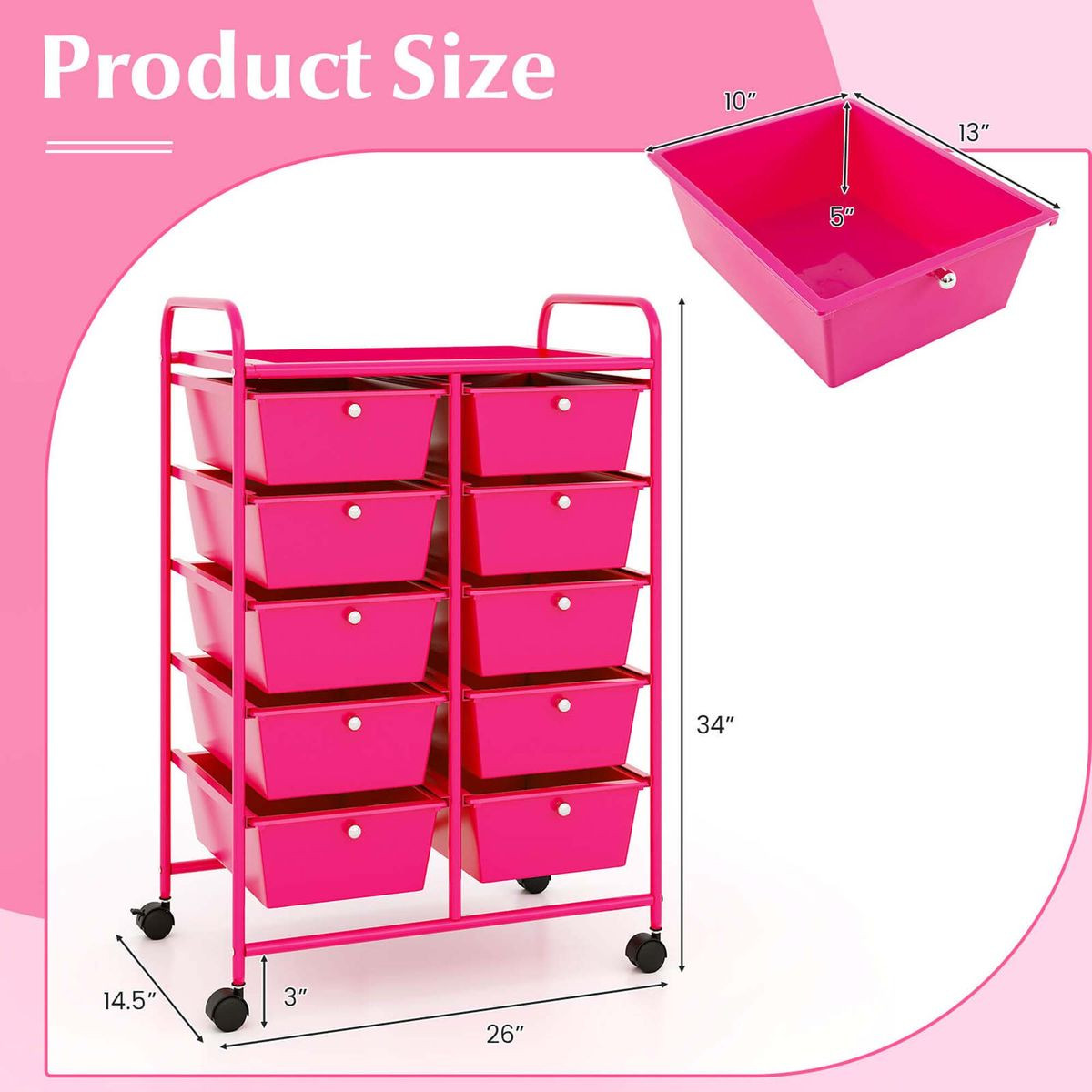 10-Drawer Rolling Utility Cart  product image