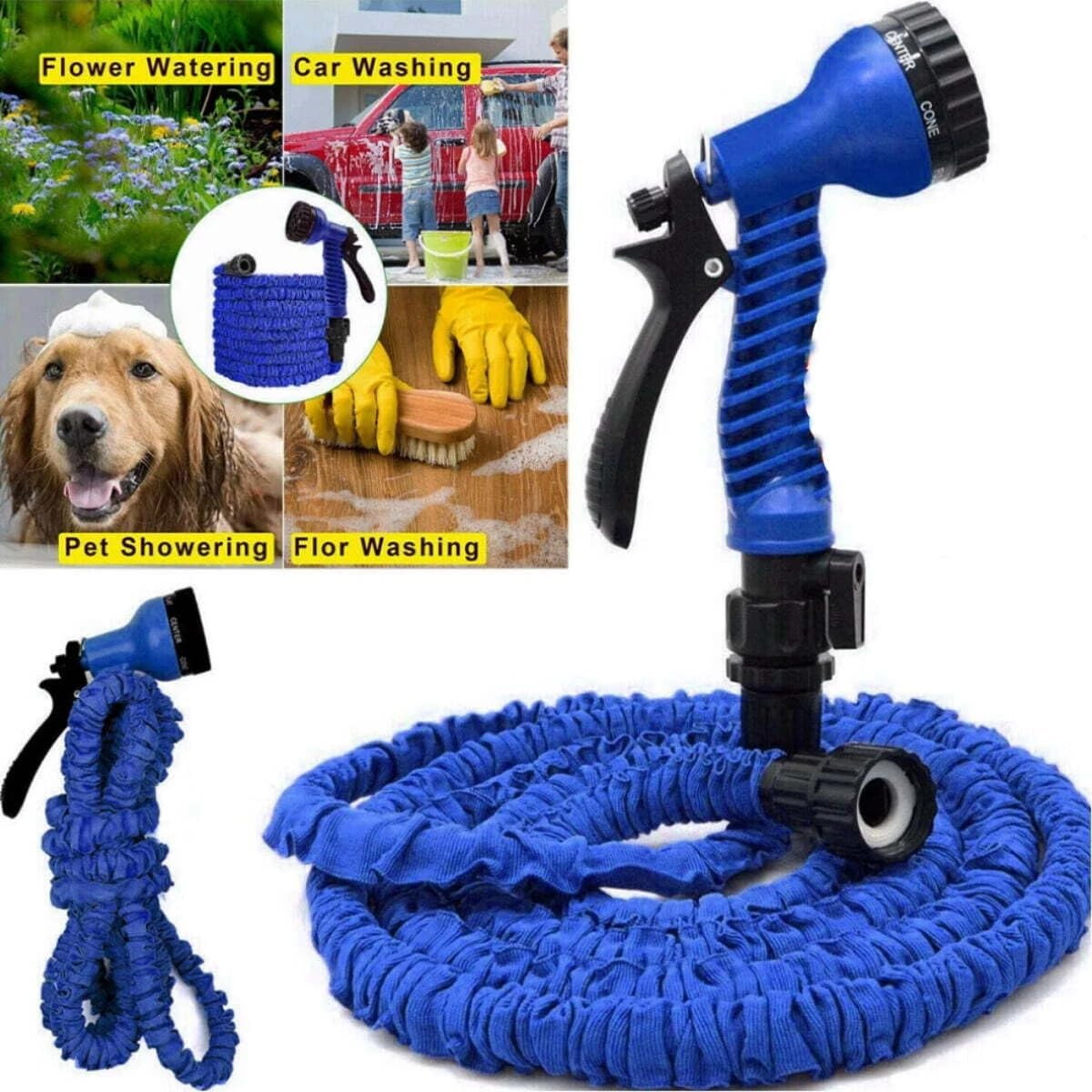 100-foot Expandable Garden Water Hose with Spray Nozzle product image
