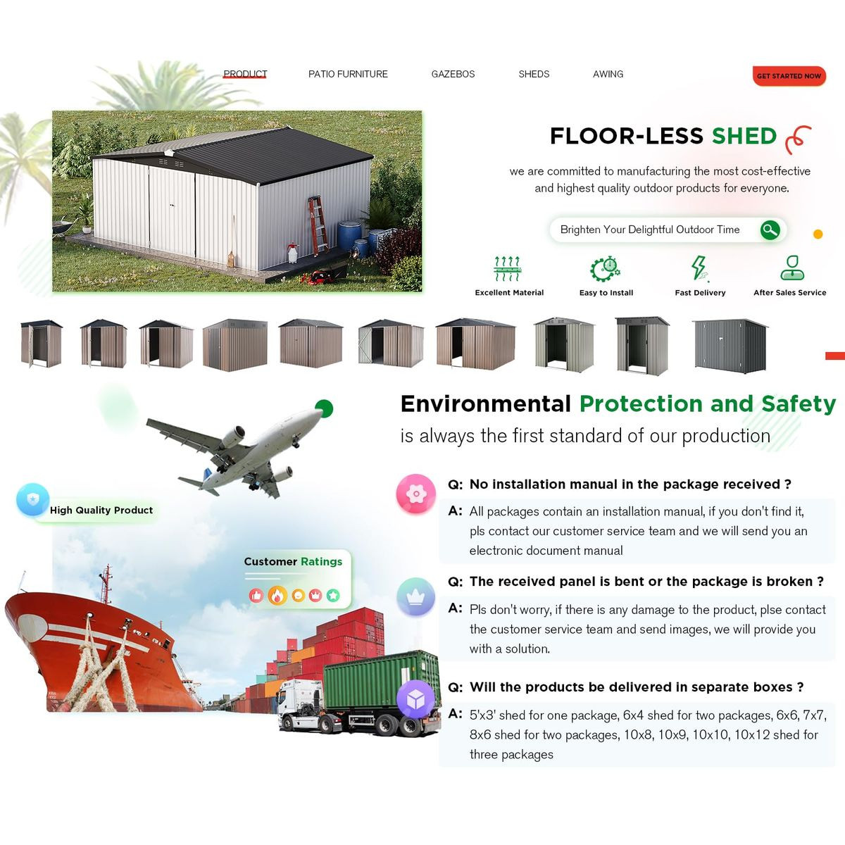 14' x 12' Metal Outdoor Large Steel Storage Sheds  product image