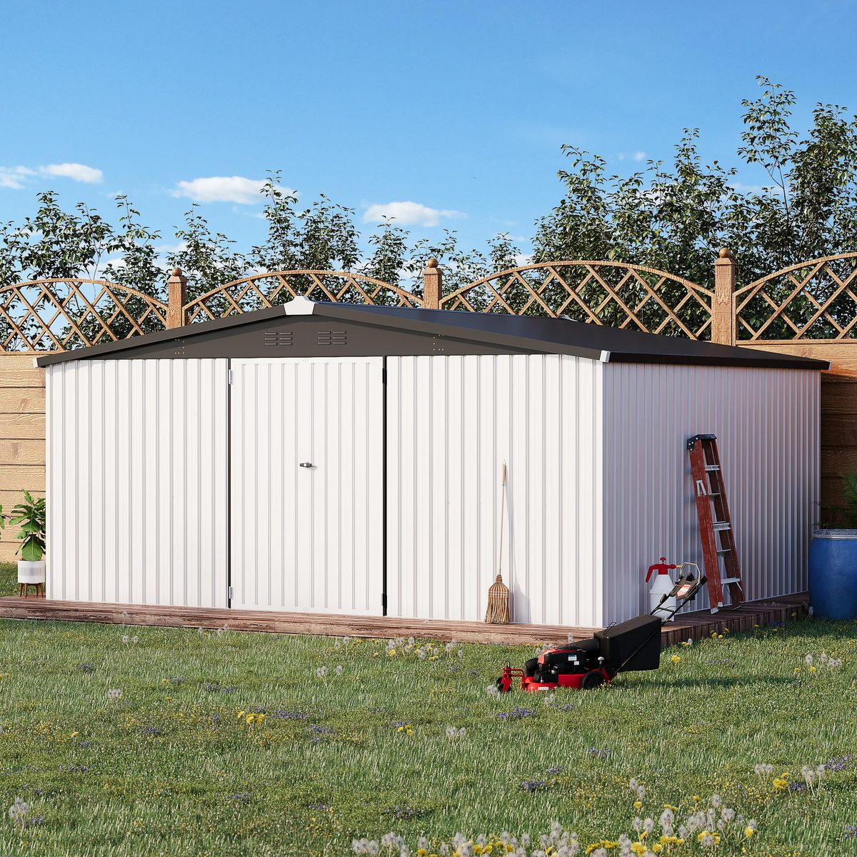 14' x 12' Metal Outdoor Large Steel Storage Sheds  product image