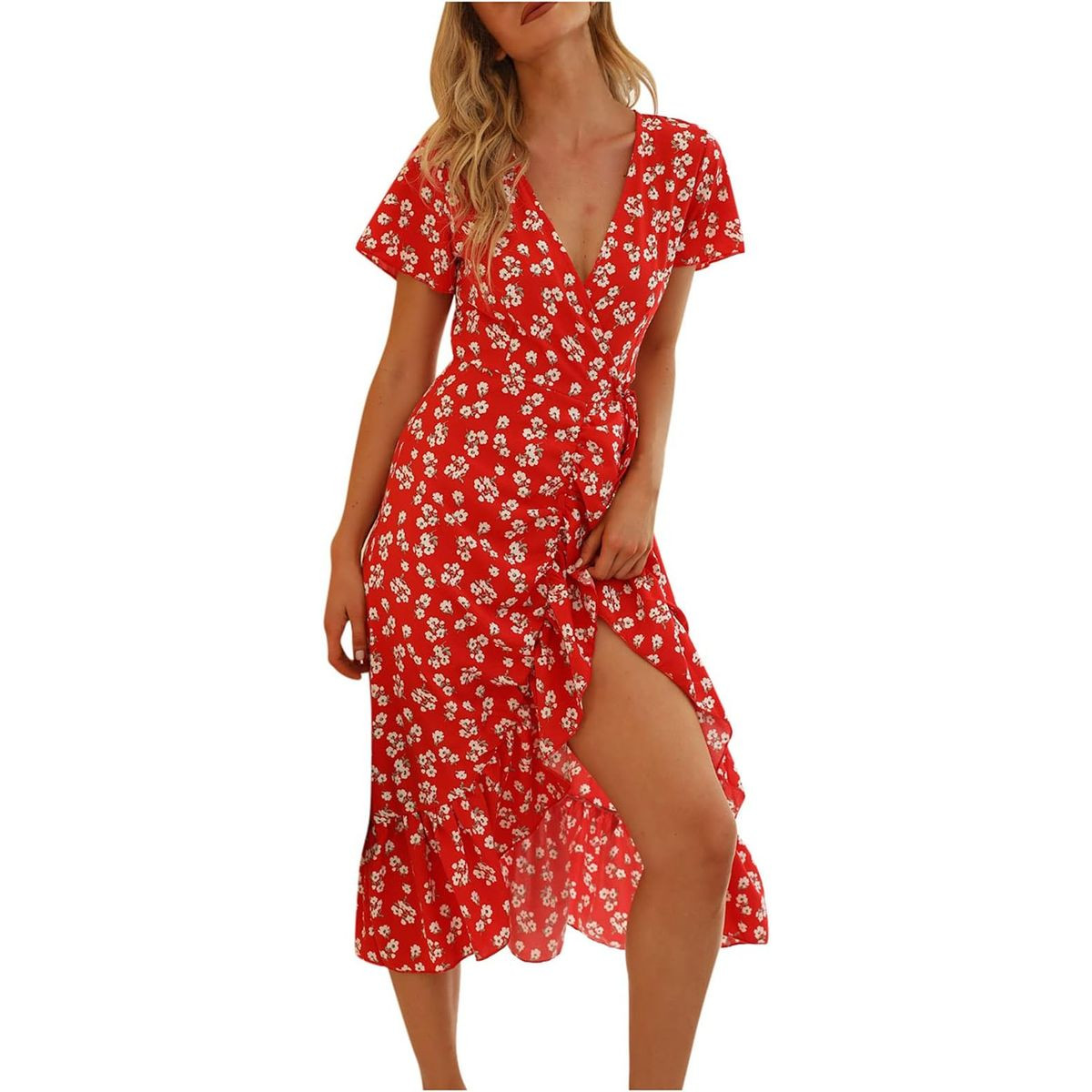 Women’s Wrap Floral Midi Dress product image