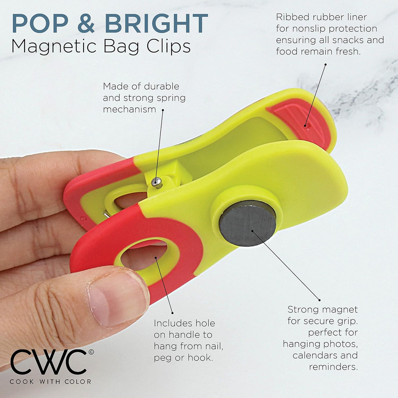 10-Piece Colorful Magnetic Bag Clips (2-Pack) product image