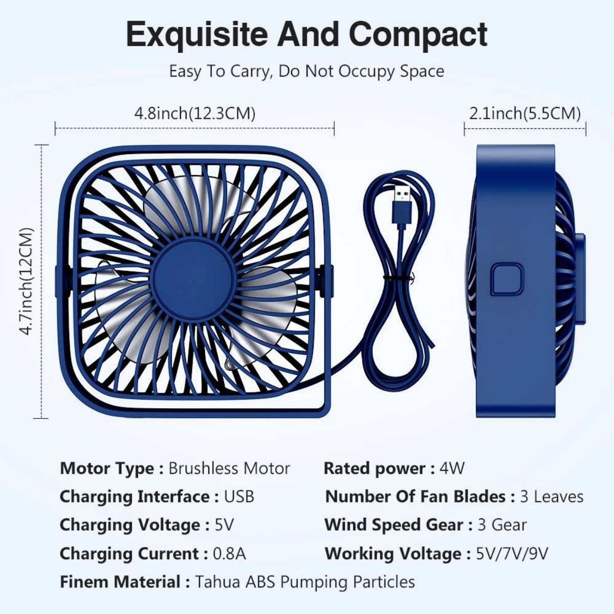 3 Speed USB Desk Fan product image
