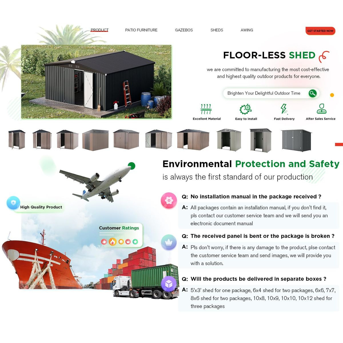 12' x 12' Outdoor Storage Shed with Lockable Doors product image