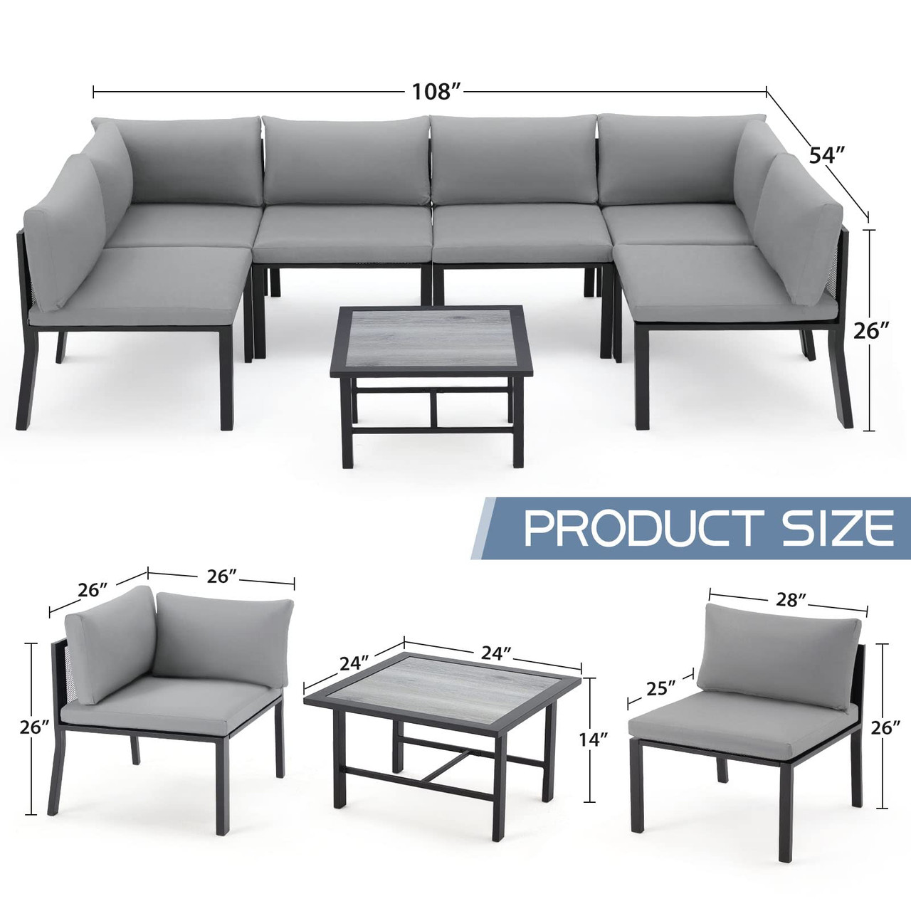 Outdoor Patio Furniture Set with Cushions product image