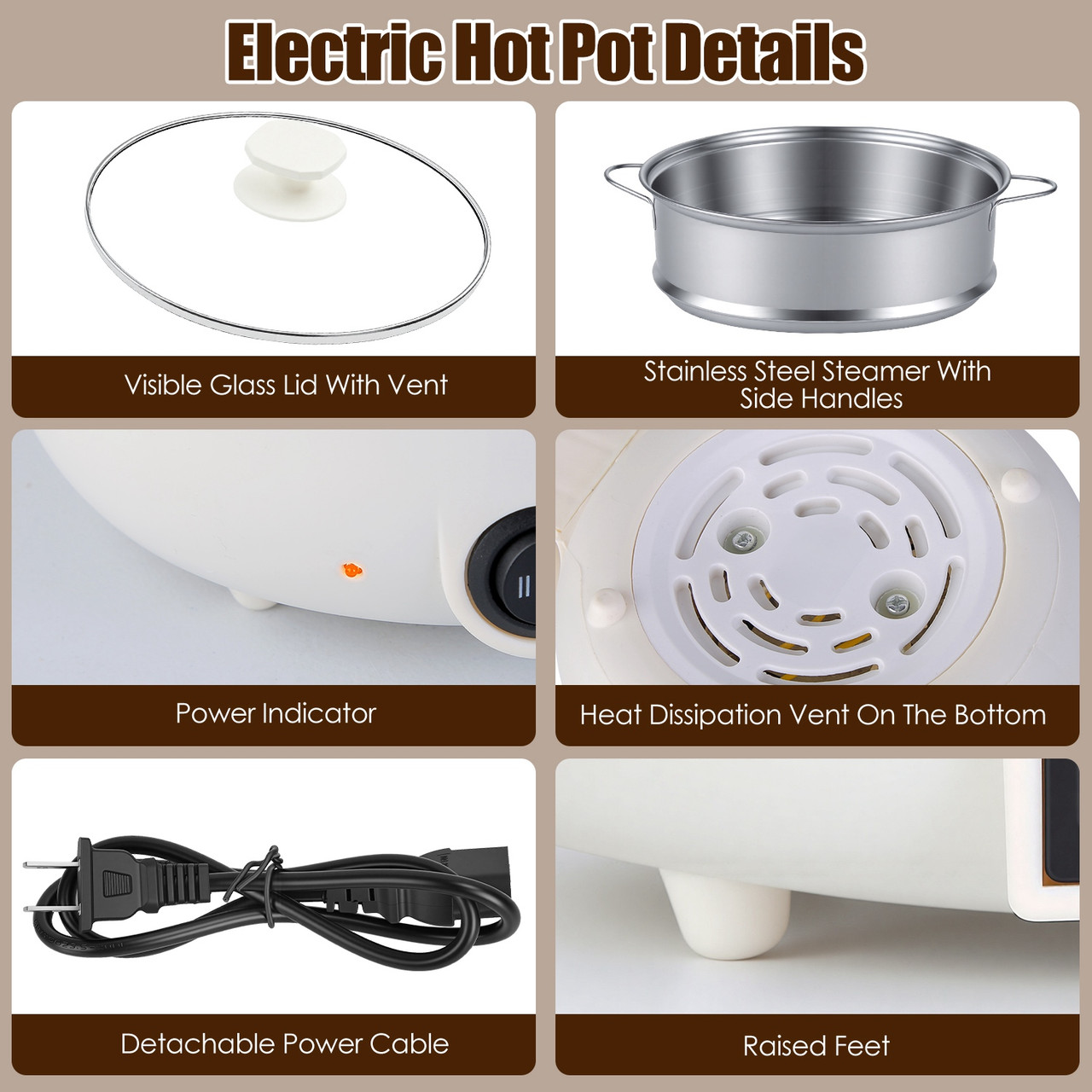 Electric Hot Pot with  Steamer  product image