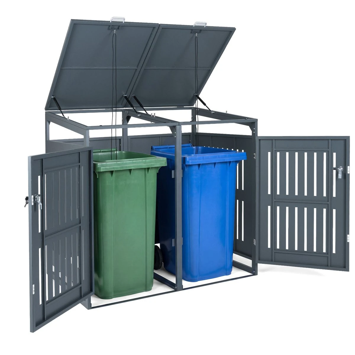Outdoor Trash Can Storage Shed for 2 or 3 Bins product image