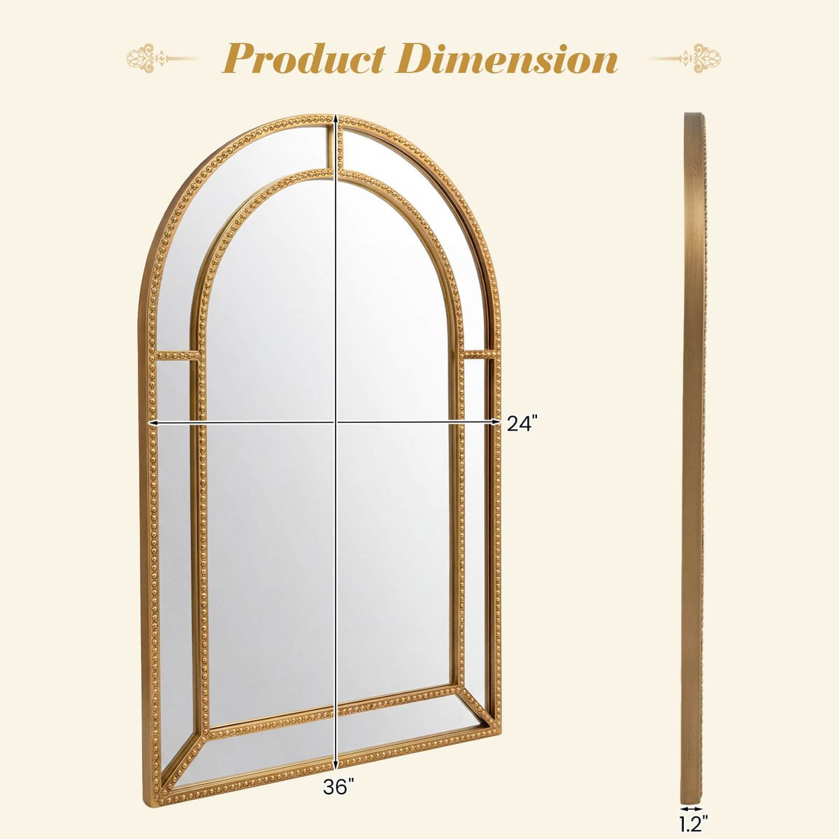 Gold Wall-Mounting Mirror product image