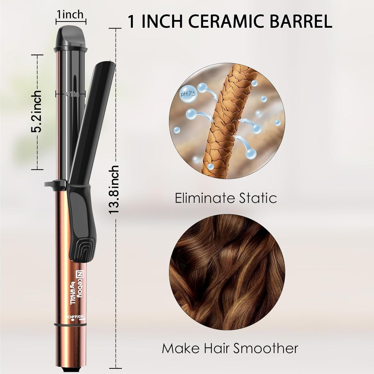 Nicebay 1" Hair Curling Iron with Ceramic Coating product image