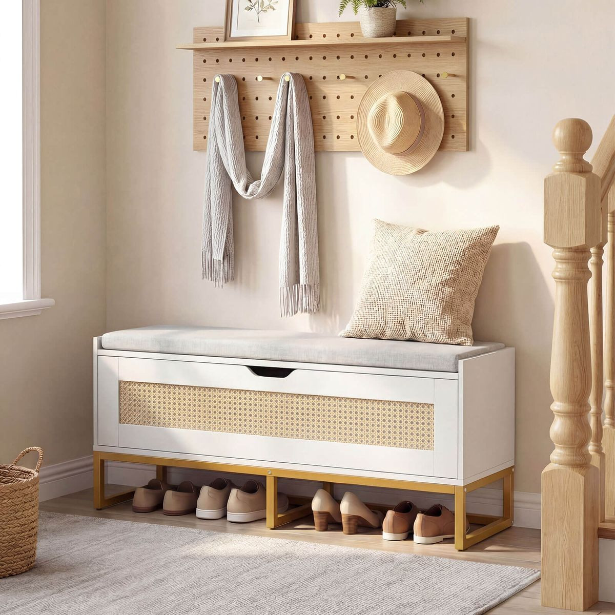 Flip-Top Rattan Storage Chest product image