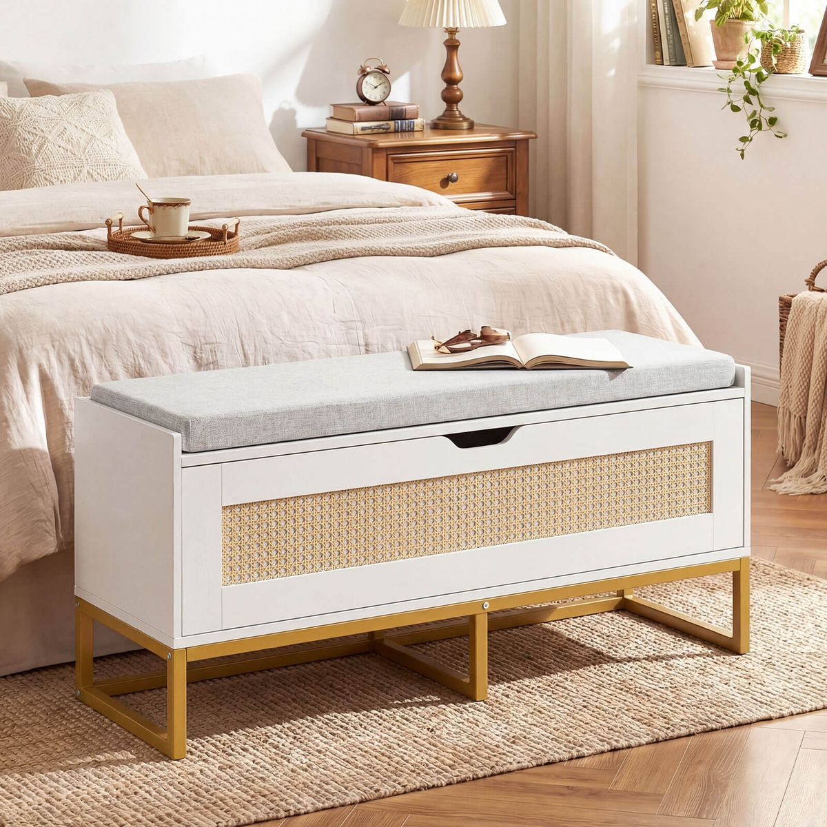 Flip-Top Rattan Storage Chest product image